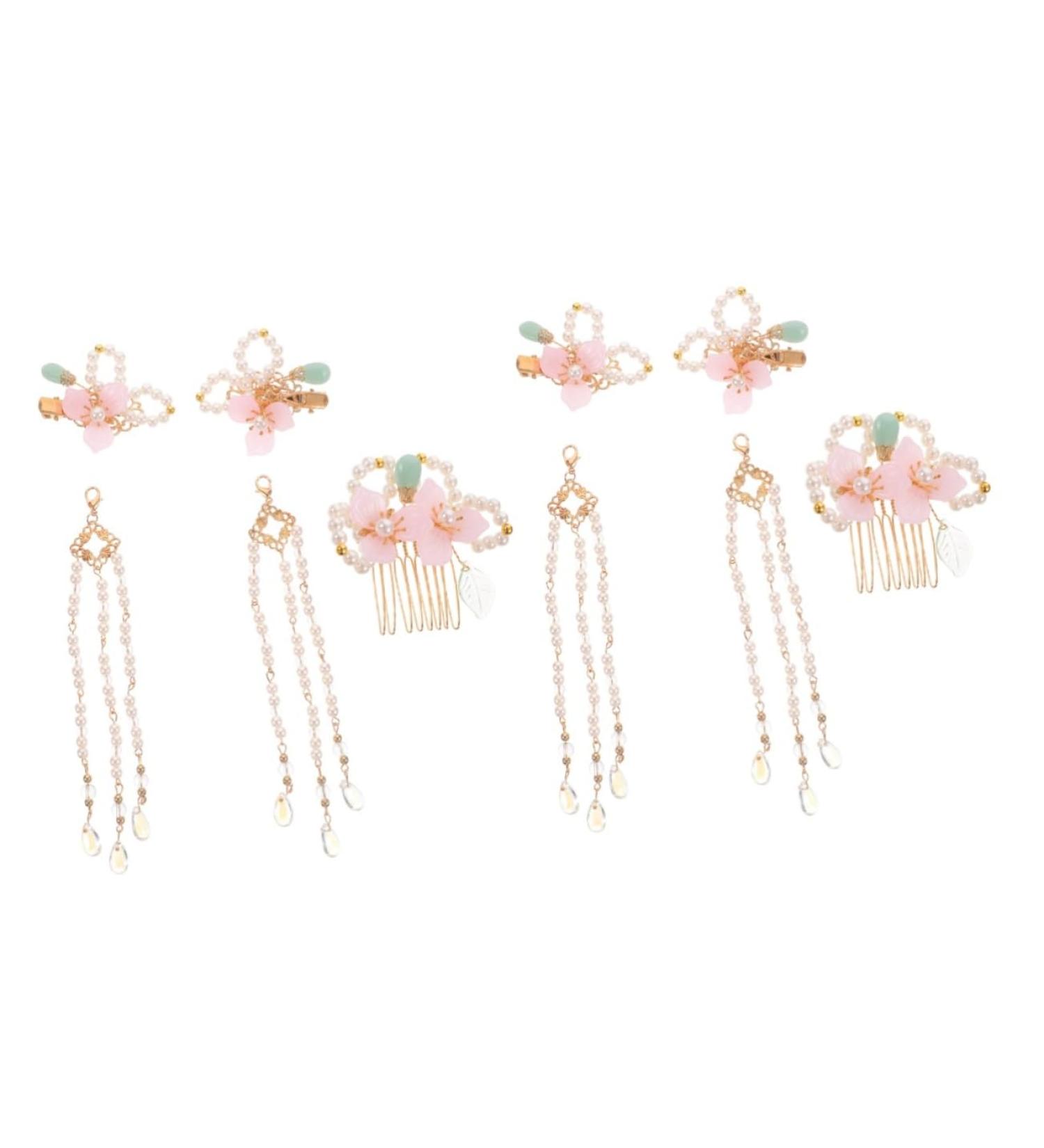 Beavorty 2 Sets comb flower tassel hairpins hanfu hair clip flower tassel clip flower tassel hair clip kimono hair barrettes hair clip hanfu headdress the flowers pair clip metal - Buy Online on GoSupps.com