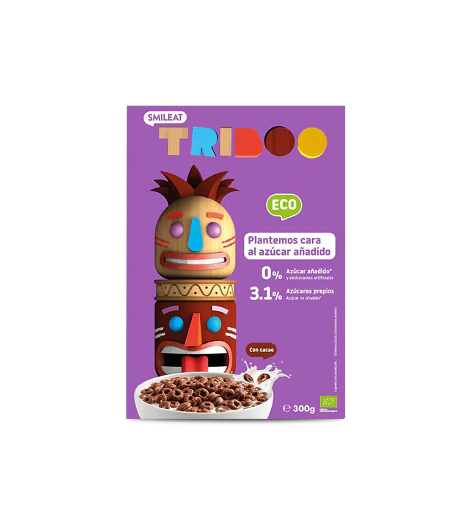 Smileat TRIBOO Organic whole grain cereal for children cocoa flavor from 100 natural ingredients healthy and healthy healthy snack 300 g - Buy Online on GoSupps.com