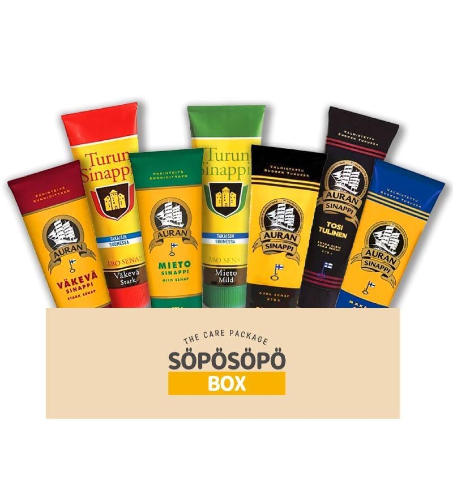Turun & Auran Mustard 275g (Pack of 6) - Pick Any 6 Tubes from Many Flavors Finnish Mustard Mix Set in a S p s p Box SOPOSOPO - Buy Online on GoSupps.com