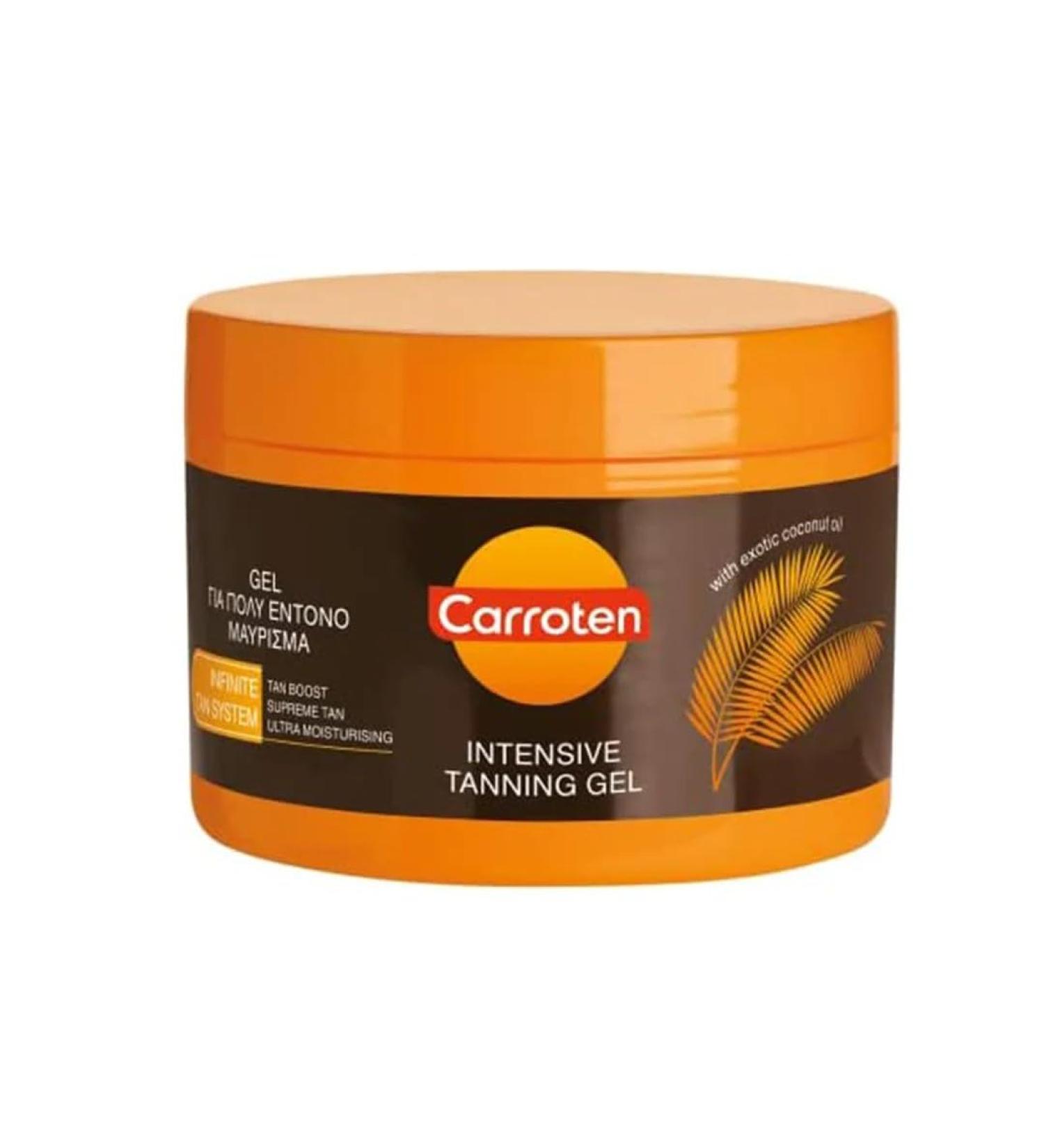 Carroten Carroten Intense Tanning Gel 150ml Tanning Accelerator with Coconut Oil and Vitamins A & E Instant Tanning Accelerator Sunscreen without SPF