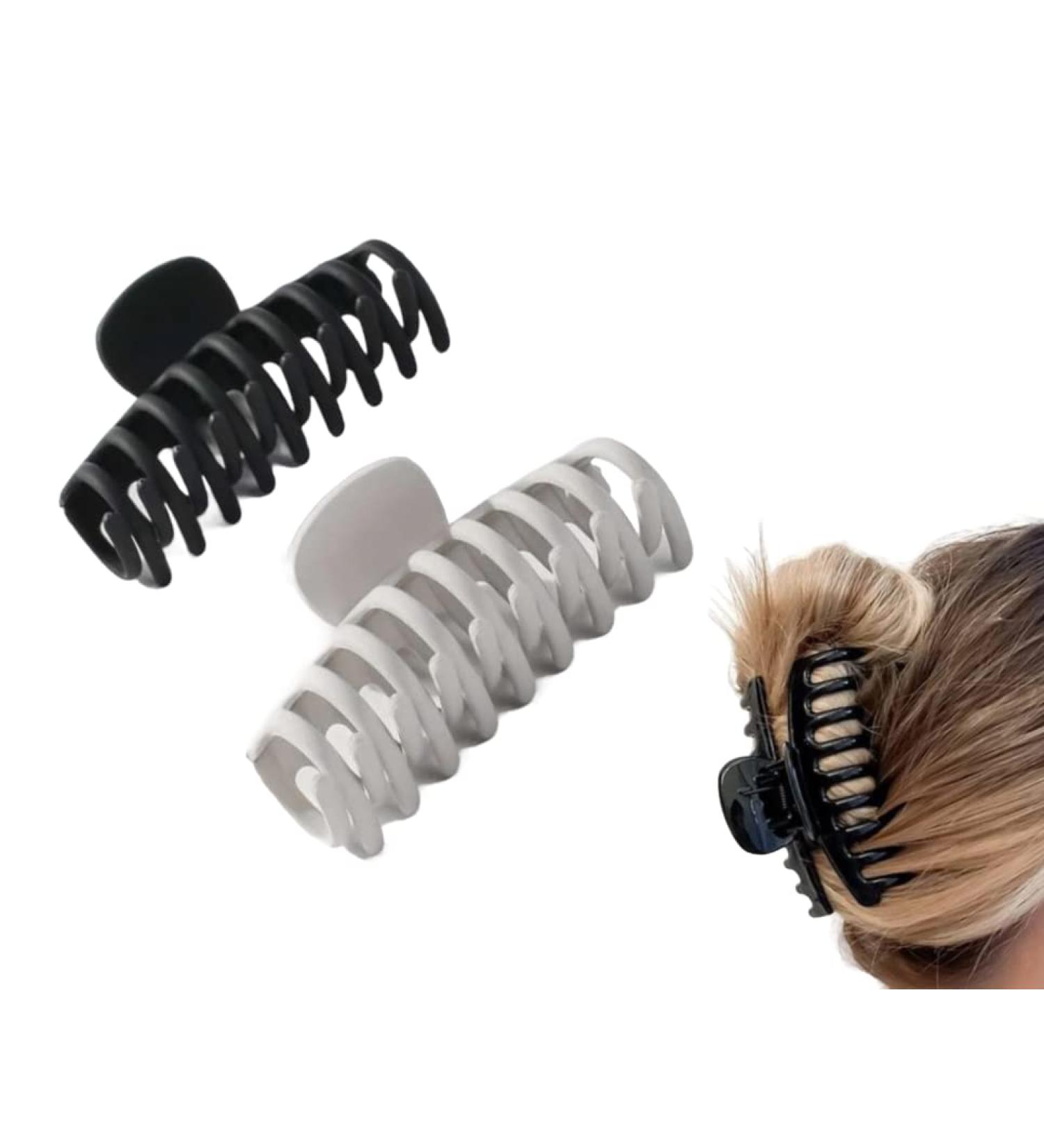 2PCS Large Black/White Hair Claw Clips - Fashion Hair Barrettes for Women - Strong Hold Hair Accessories - Buy Online on GoSupps.com