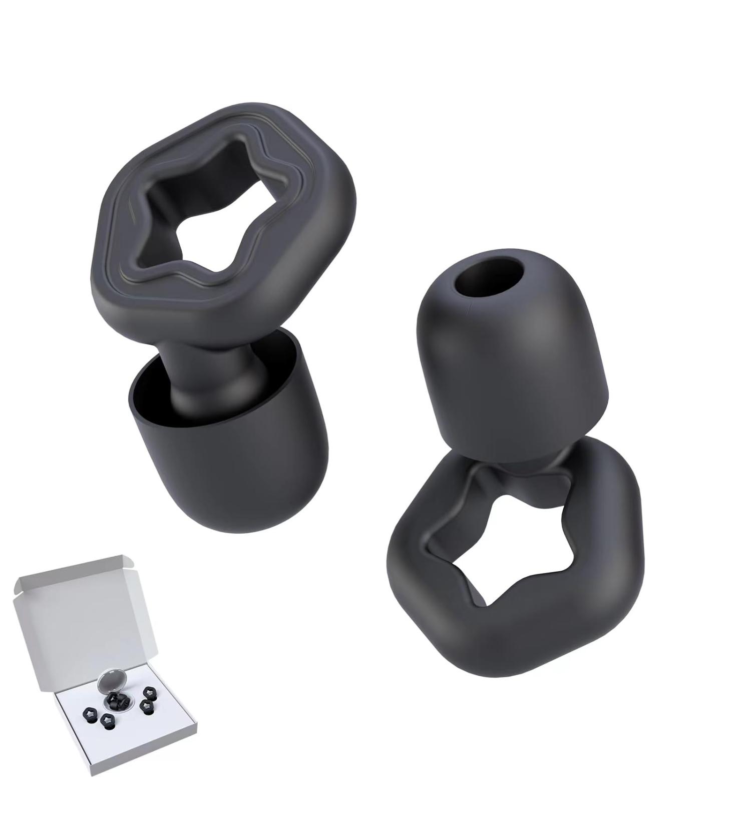 Buy Premium Ear Plugs for Noise Reduction - Soft Silicone for Sleep Travel & Concerts - S/M/L Sizes 25-35dB (Black - Buy Online on GoSupps.com