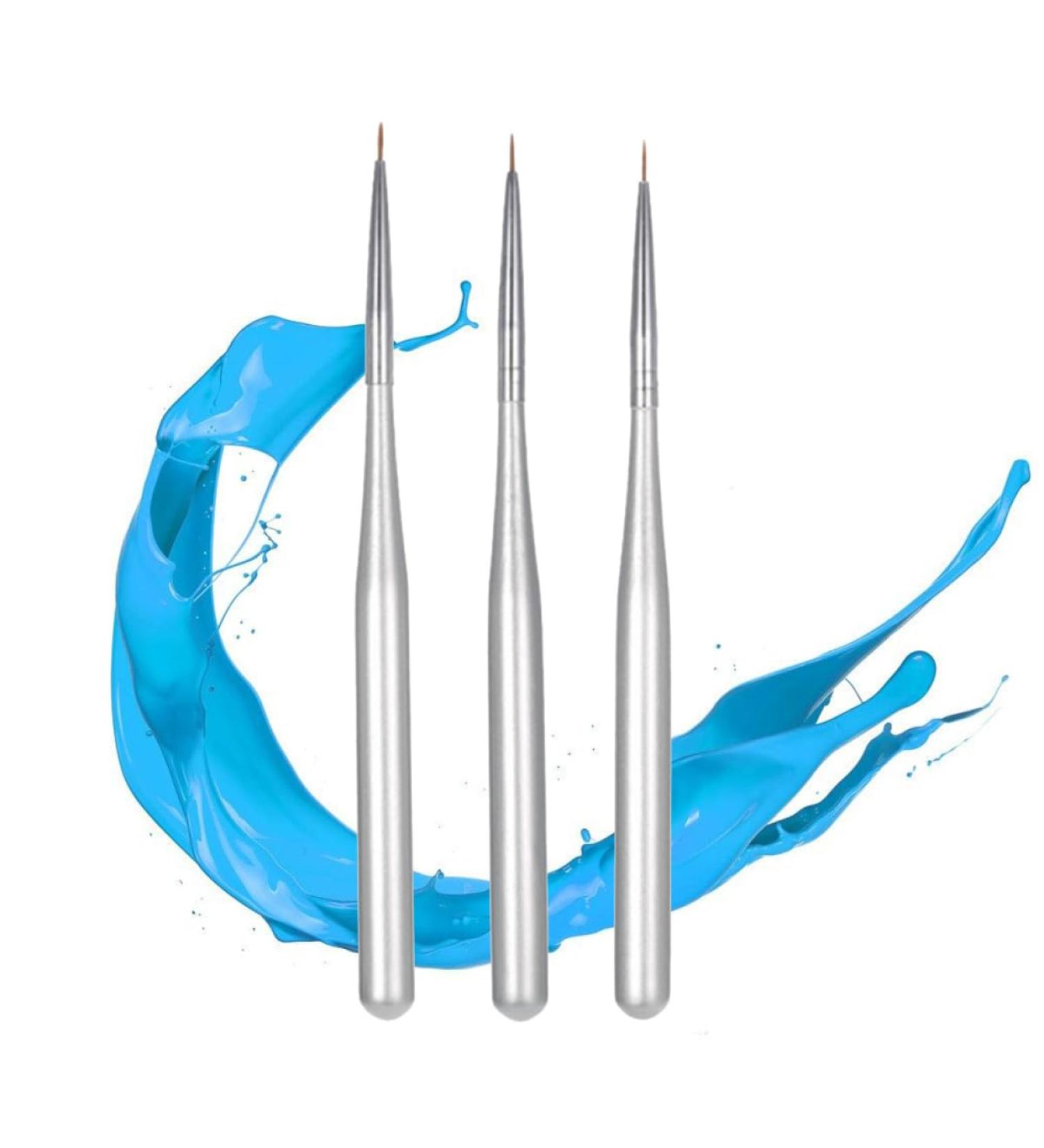 Beaupretty Nail Art Liner Brush Pen nail art liner nail art brush pen nail stripping brush nail polish liner eyeliner Eyeliner Small Bristle Brush medium Silver - Buy Online on GoSupps.com