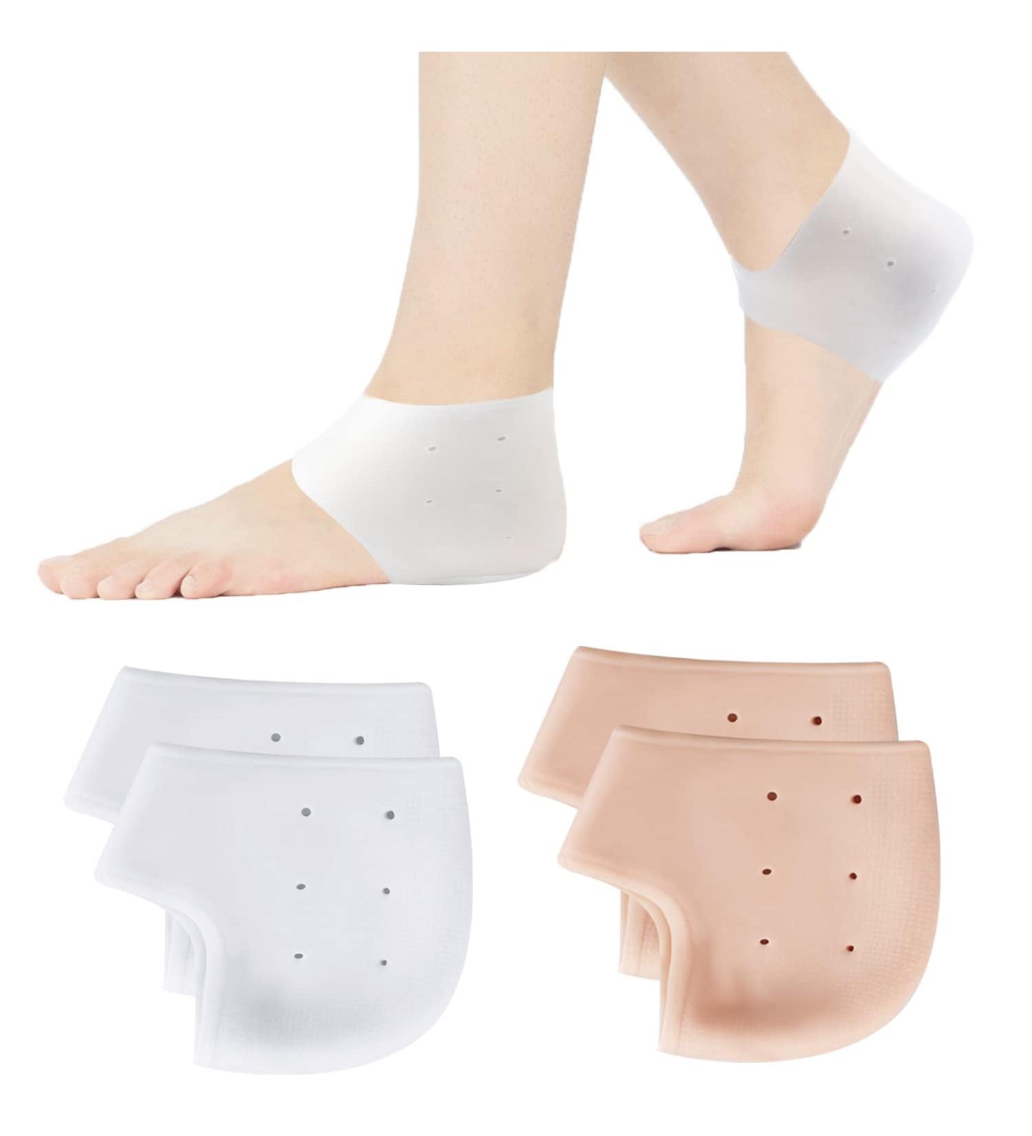 4 Pieces Silicone Heel Cushion | Breathable Heel Spur Inserts for Pain Relief | Dry Cracked Skin Protection | Comfortable Heel Pillows - Buy Online on GoSupps.com