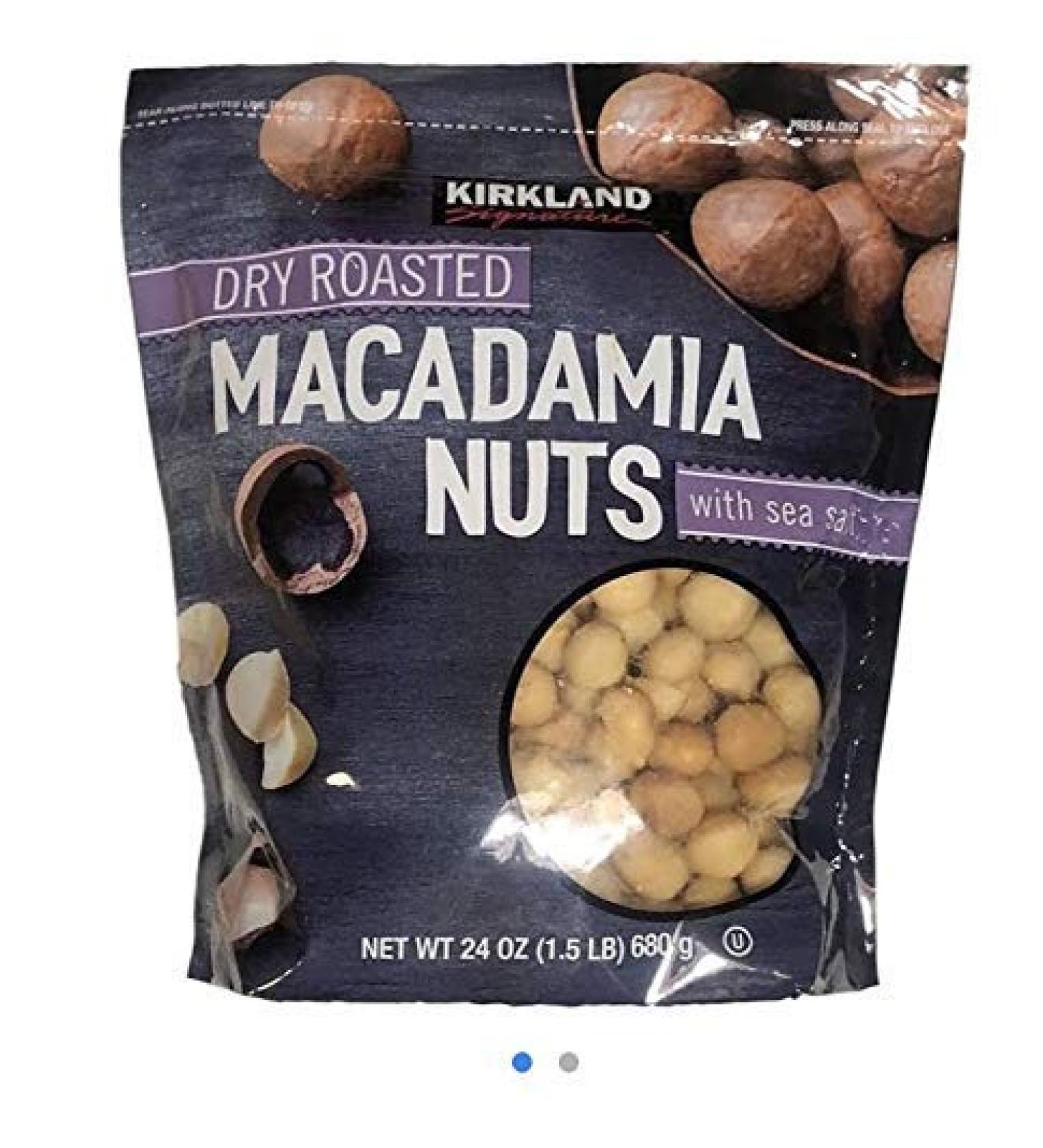 Kirkland Dry Roasted Macadamia Nuts with Sea Salt 680g - 1.5lb Pack - Buy Online on GoSupps.com