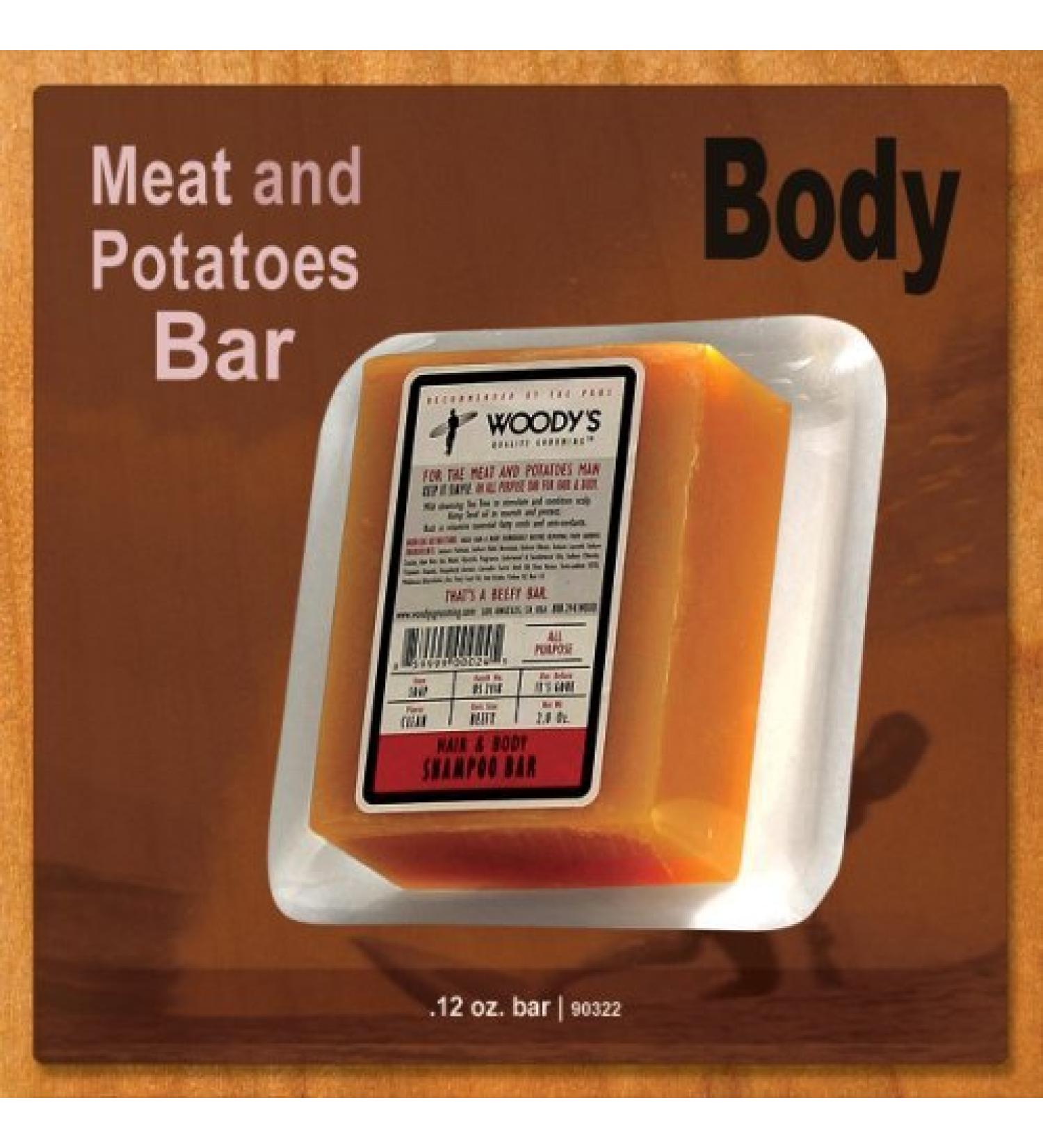 Woody's all purpose Body Hair Shampoo Bar Soap tea tree by Meat and Potatoes