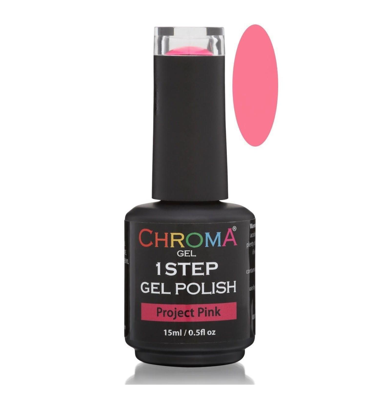 Chroma Gel 1 Step Gel Polish 15ml - Project Pink - Gel Nail Polish