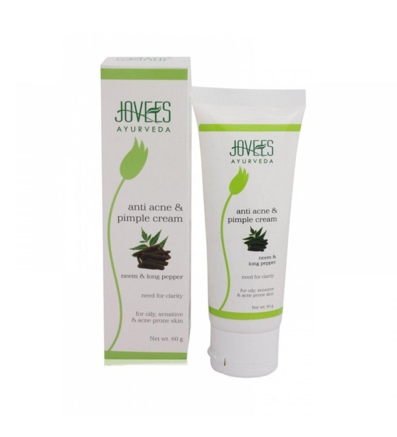 Jovees Ayurveda Neem & Long Pepper Anti Acne & Pimple Cream 60g (Pack Of 2)