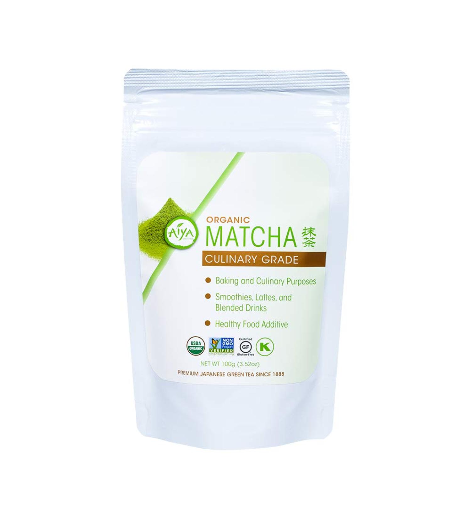 Buy Aiya Certified USDA Organic Culinary Grade Matcha Green Tea Powder - 100g Bag - Buy Online on GoSupps.com