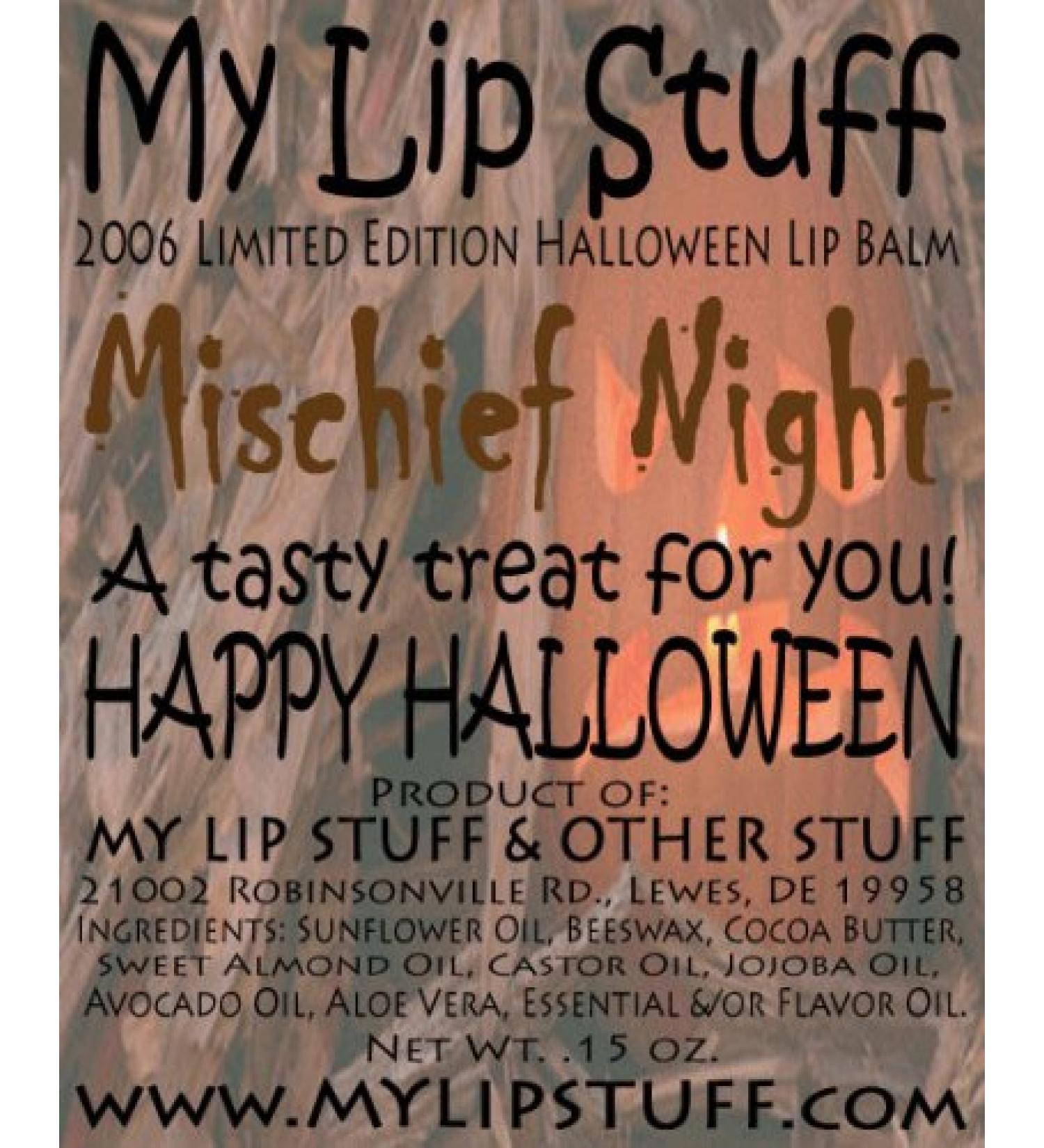 My Lip Stuff- Mischief Night (Raisins & Almonds Flavor) Limited Edition Halloween Lip Balm
