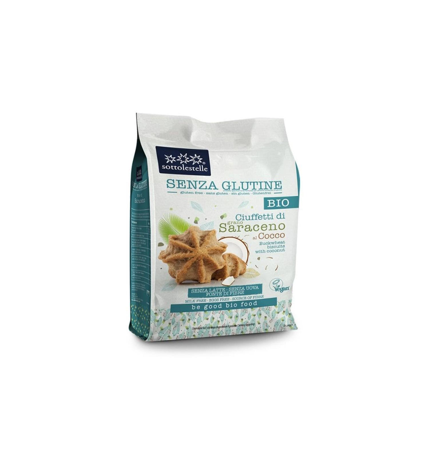 Sottolestelle Sottolestelle Glutin-Free Organic Saraceno Ciuffetti Coconut Biscuits 250g (1)