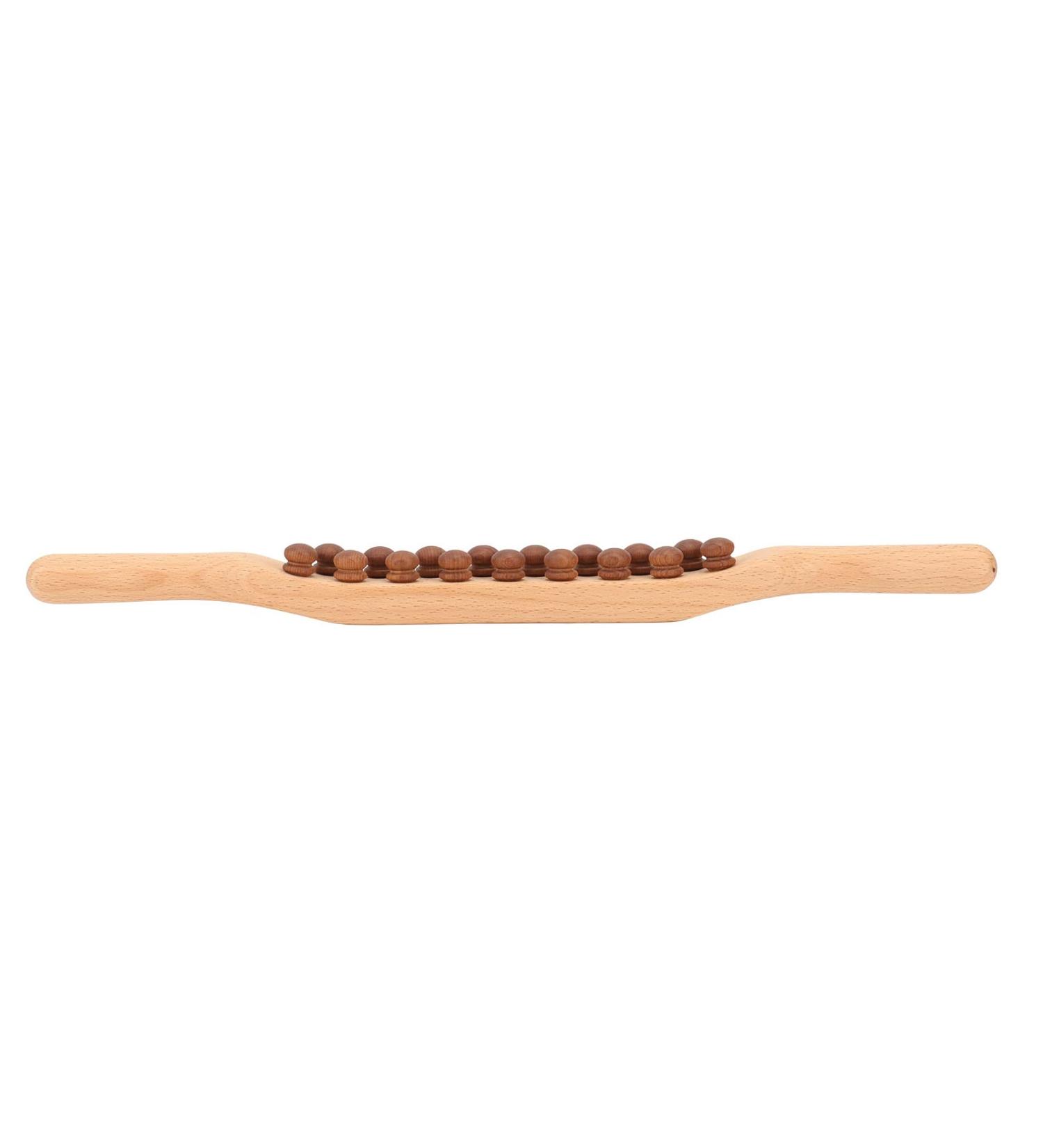 Guasha Wooden Stick | Relieve Fatigue & Pain | Full Body Massage Roller with 17 Beads - International Shipping Available - Buy Online on GoSupps.com