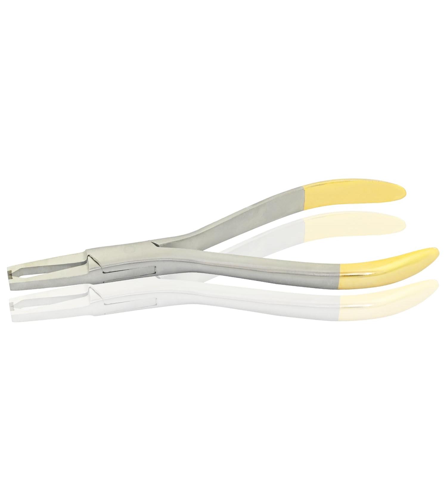 Bracket Remover Pliers Curved Braces Removal Tool for Back Teeth Inner Side Brackets of Teeth Stainless Steel Gold Handle Ortho Instruments