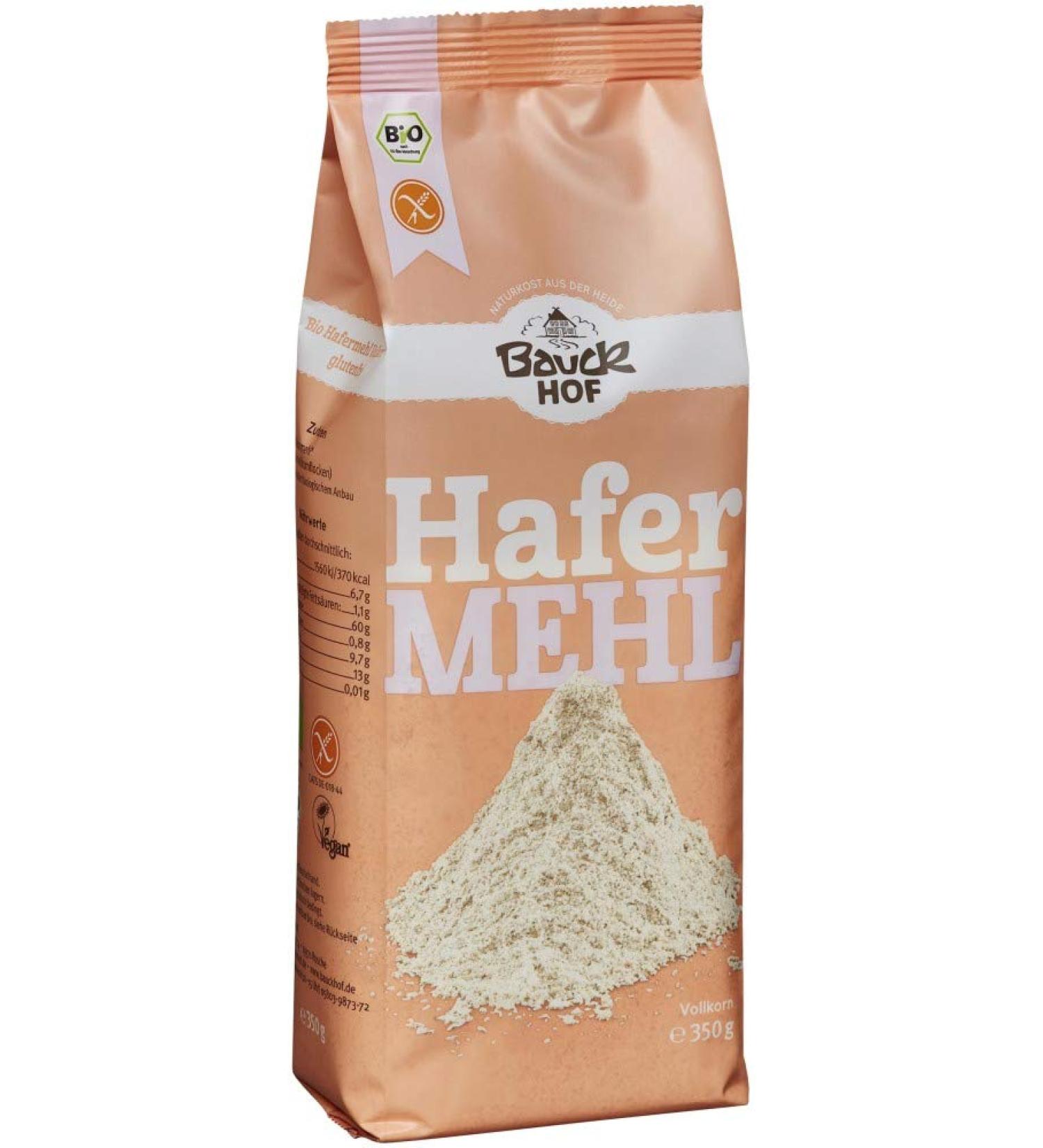 Bauckhof Wholegrain Oat Flour Gluten Free Organic (6 x 350 gr) 350 g (Pack of 6)