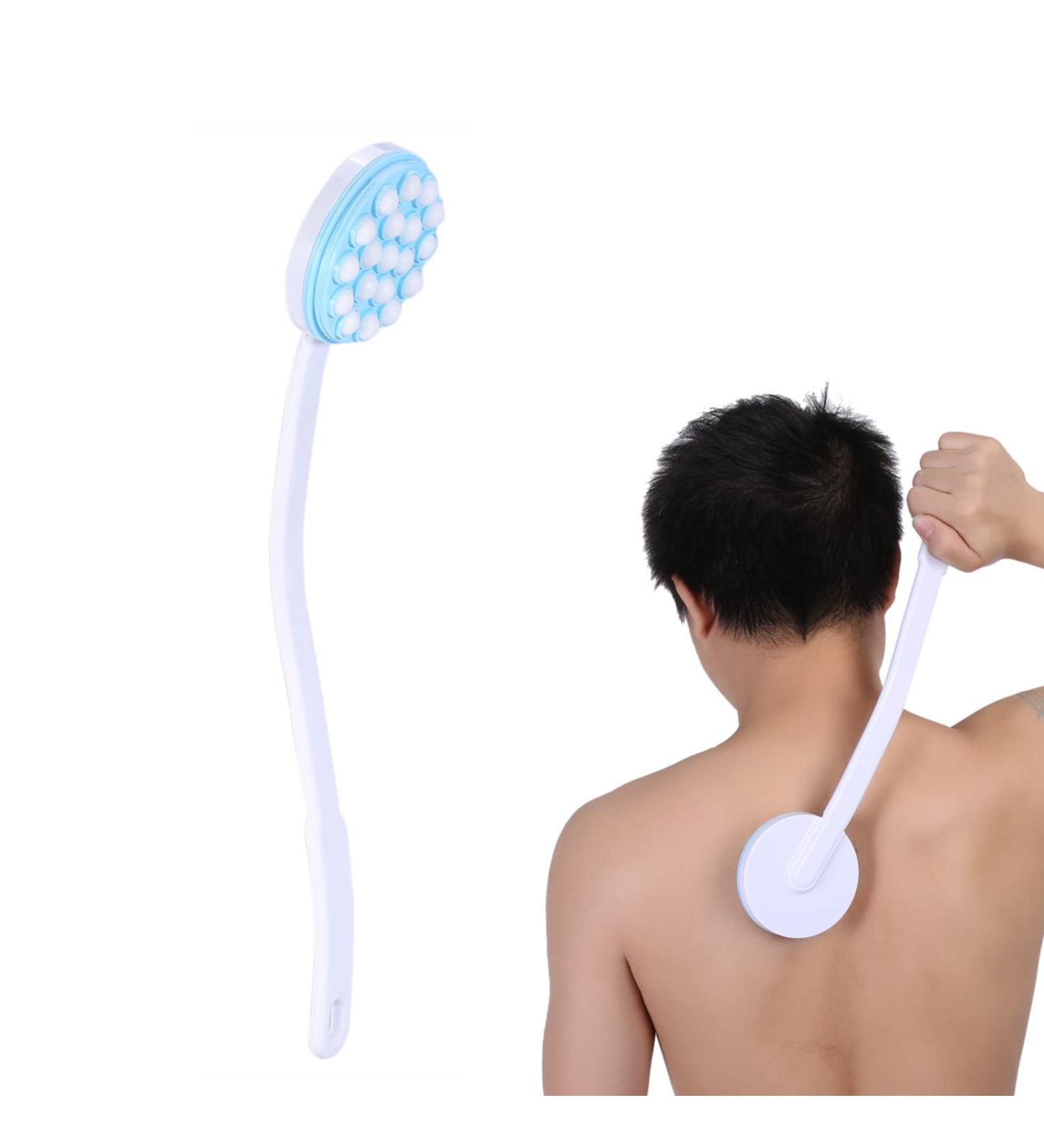 Long Handle Back Scrubber Body Brush with Massaging Tool and Lotion Applicator - Buy Online on GoSupps.com