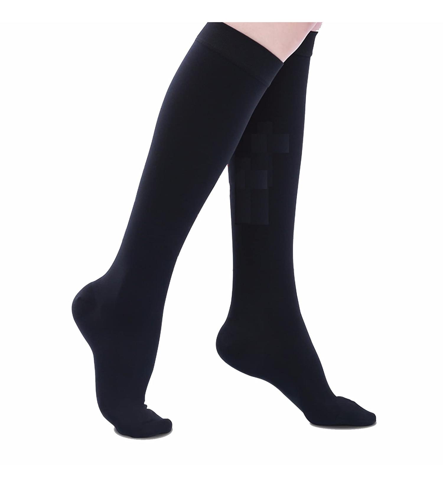 WSYKC Compression Socks - Black Medium Tube Closed Toe 23-32 mmHg - Ideal for Doctors Nurses Teachers & Pregnant Women - International Shipping Available - Buy Online on GoSupps.com
