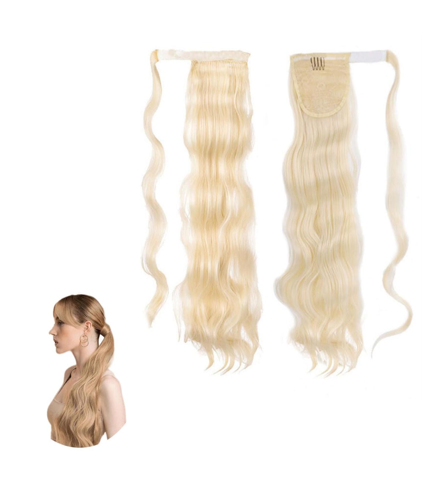 Traziewell Blonde Wrap Around Ponytail Extension Curly Ponytail Extension Heat Resistant Synthetic Natural Wavy Hairpieces Wrap Around Pony Tail Hair Extensions for Women Hair Piece 0512 FH000512 One Size - Buy Online on GoSupps.com