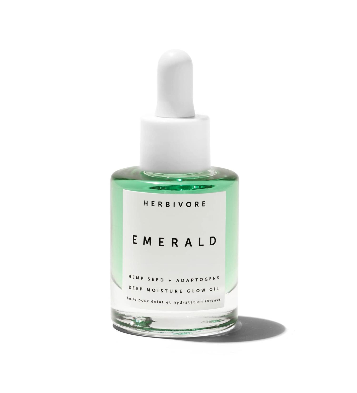 Herbivore Botanicals Emerald Deep Moisture Glow Oil - Adaptogen & Squalane Face Oil (1 fl oz) - Buy Online on GoSupps.com
