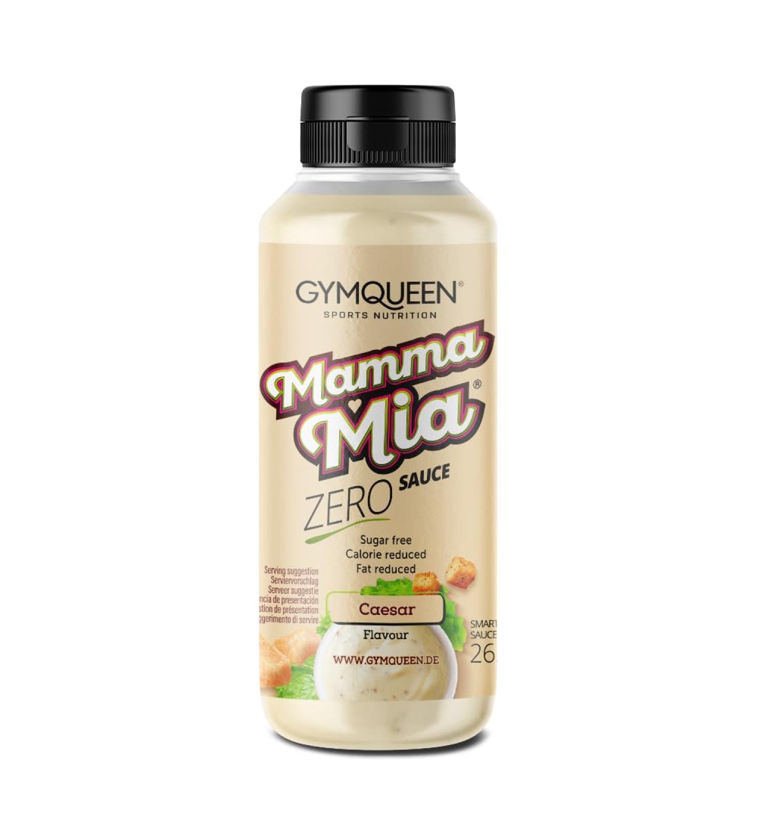 GymQueen Mamma Mia Zero Sauce 266ml Low Calorie and Fat Free for Refining Dishes or as a Dressing Vegetarian Crazy Caesar - Buy Online on GoSupps.com