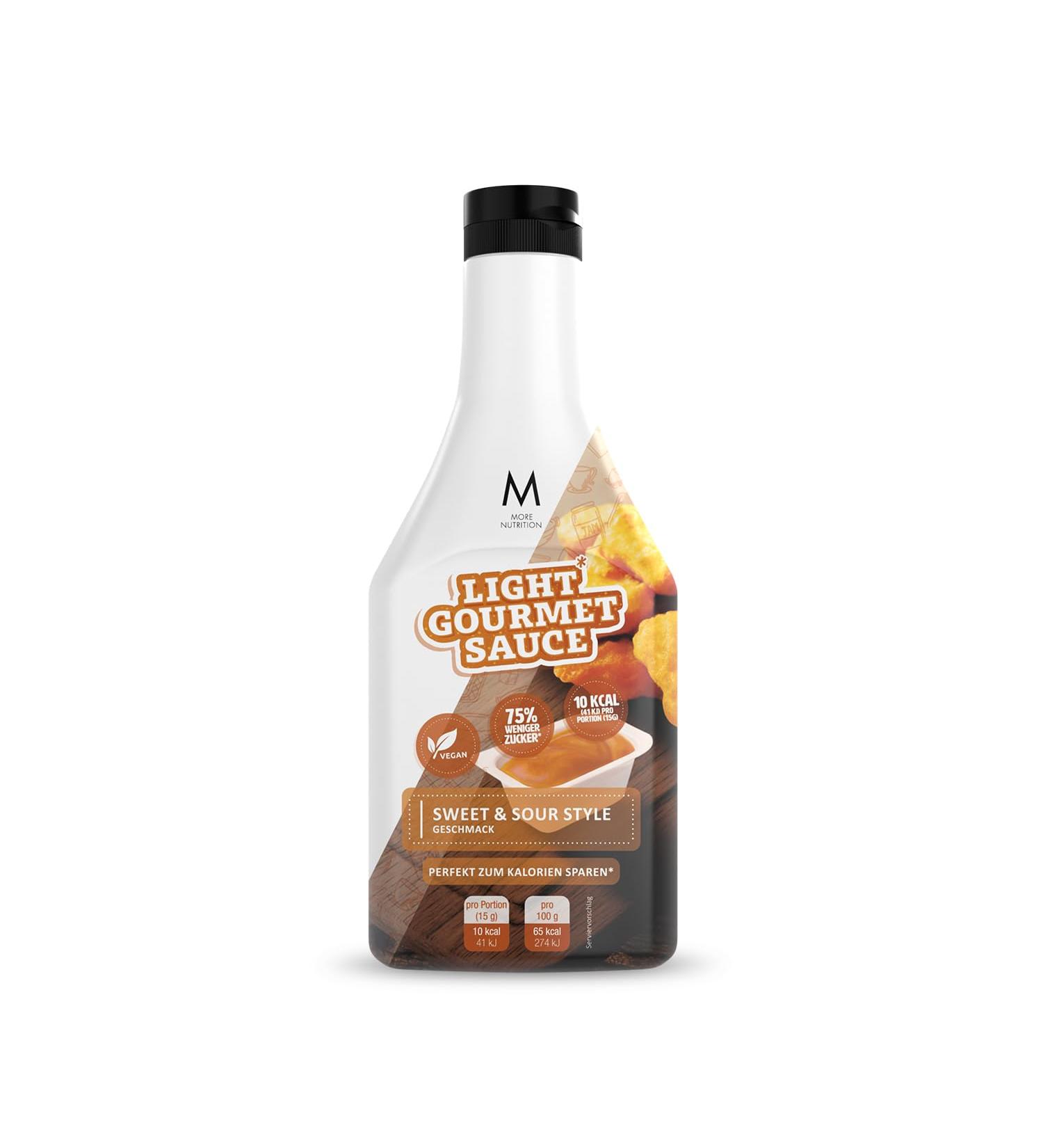 MORE NUTRITION Light Gourmet Sauce 285ml - Sweet and Sour Low-Calorie Sauce No Added Sugar No Unnecessary Fat - Perfect for Healthy Cooking - Buy Online on GoSupps.com