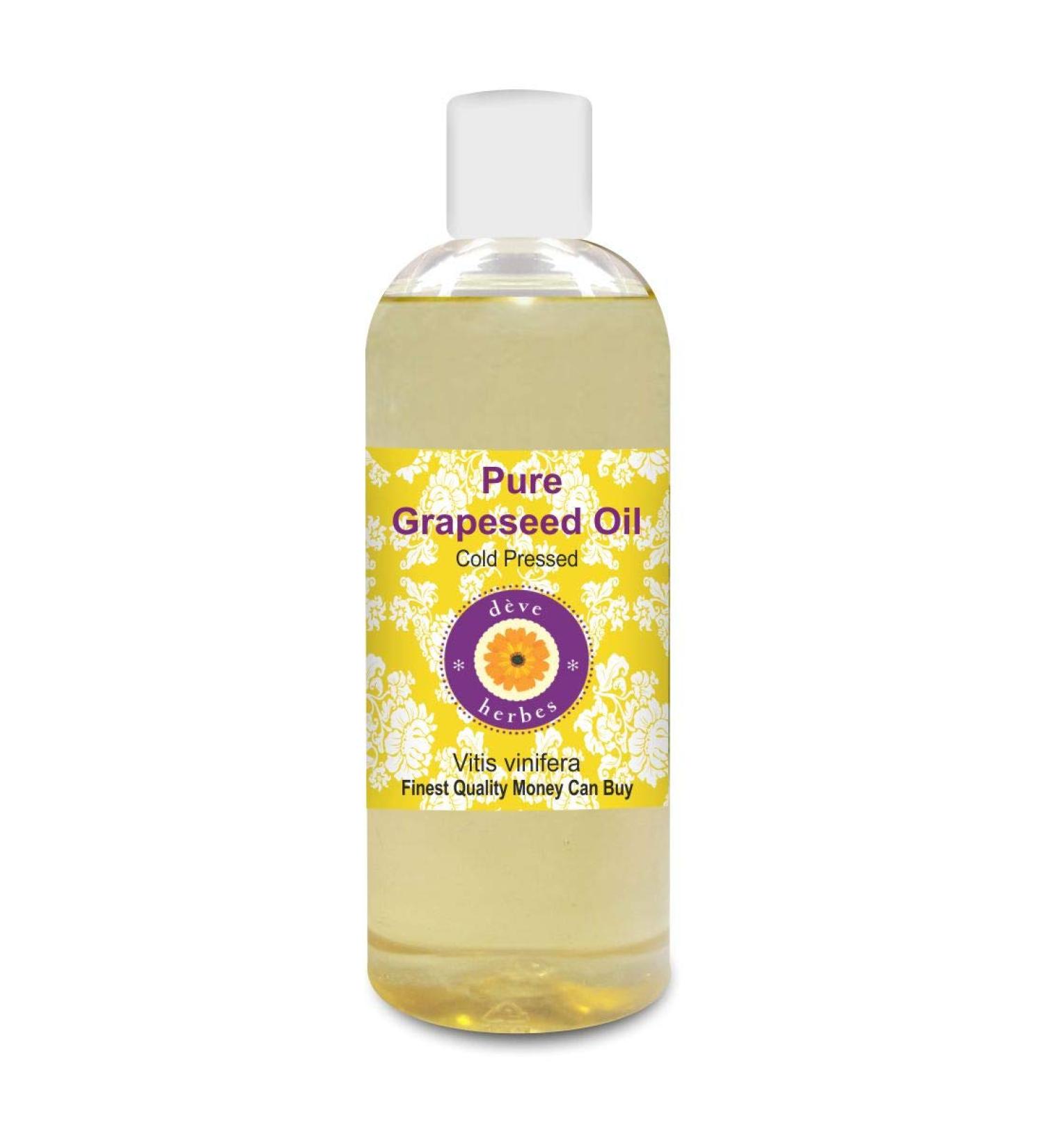 Deve Herbes Deve Herbs Pure Grape Seed Oil (Vitis vinifera) - Natural Therapeutic Grade Cold Pressed - 200 ml - Buy Online on GoSupps.com