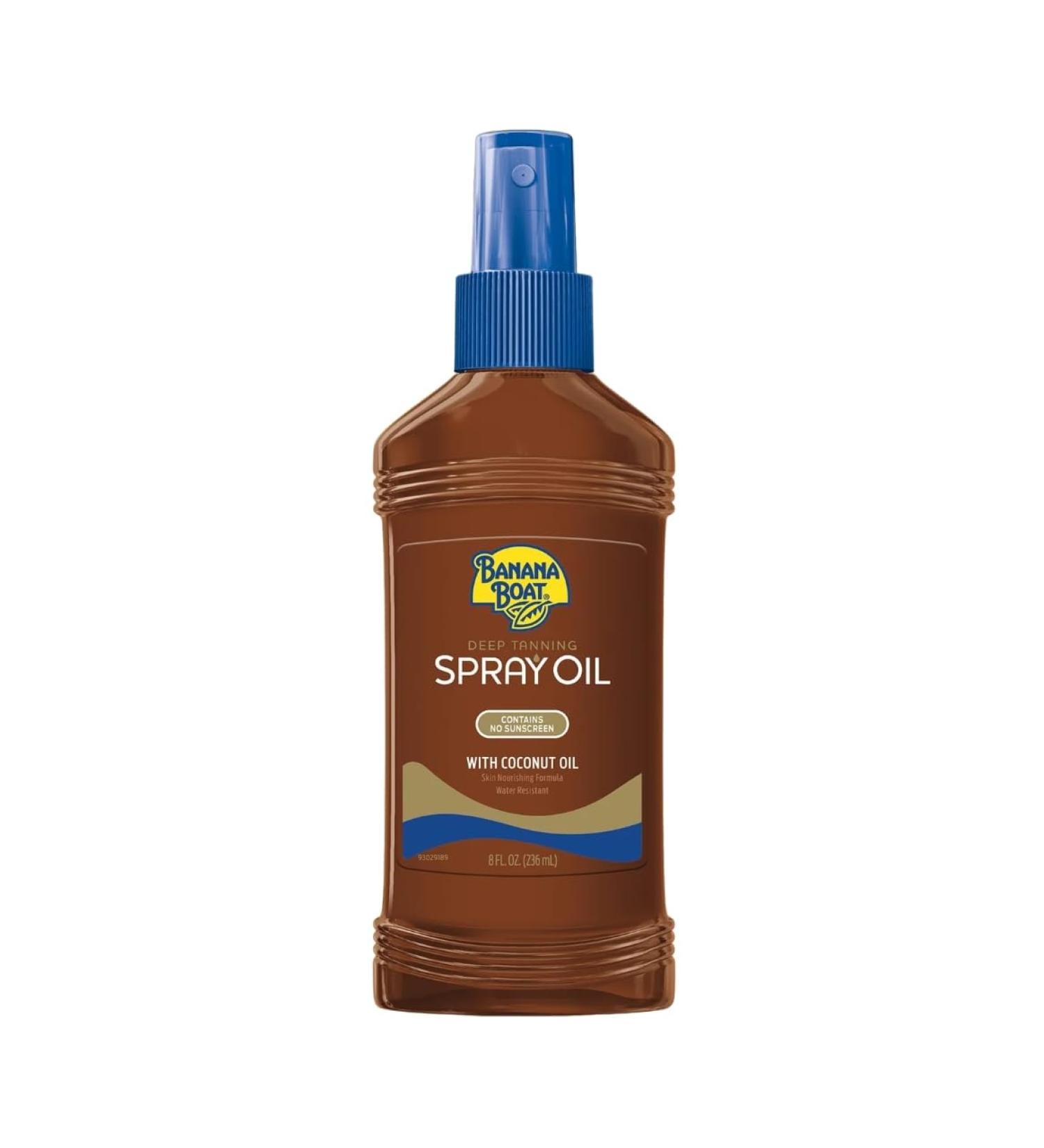 Banana Boat Deep Tanning Oil Spray 8 Ounce No Sunscreen (235ml) (6 Pack)