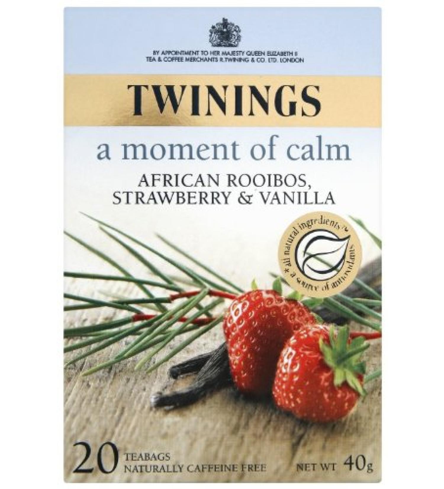Twinings Rooibos fraise et vanille 20 sachets de th (lot de 8 total 160 sachets de th )