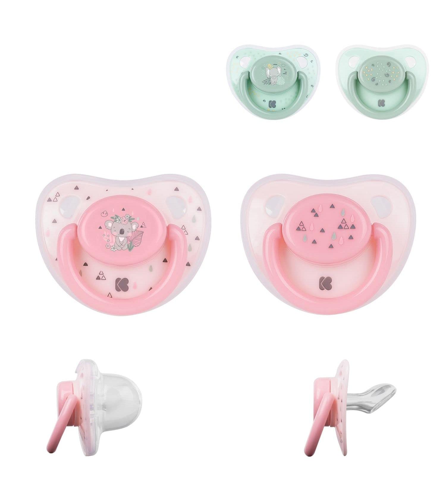 Kikkaboo Pacifier Savanna 6-18 Months - 2 Pack with Dust Cap & Ventilation Holes | Pink - International Shipping Available - Buy Online on GoSupps.com