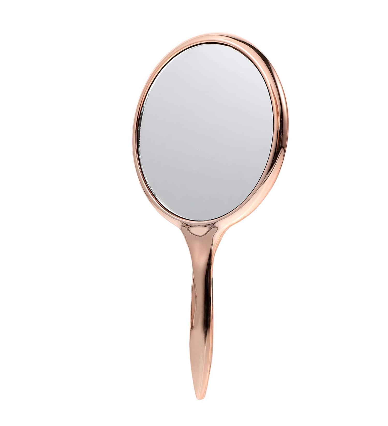 Beaupretty Blue Hand Held Makeup Mirror for Travel Outdoor Women - Metal Magnifying Cosmetic Mirror with Handle - Buy Online on GoSupps.com