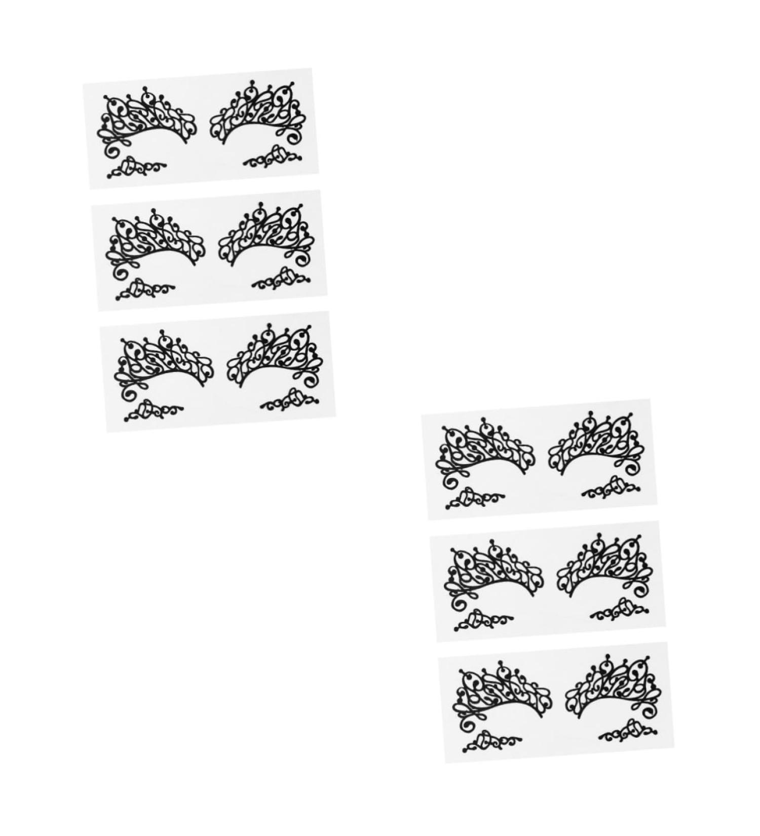 TOVINANNA Glitter Eyeshadow 6 Pairs Lace Eyeliner Stickers Eyeshadow Glitter Liner for Eyes Temporary Eye Sticker Hollow Out 13X6cmx2pcs Blackx2pcs - Buy Online on GoSupps.com