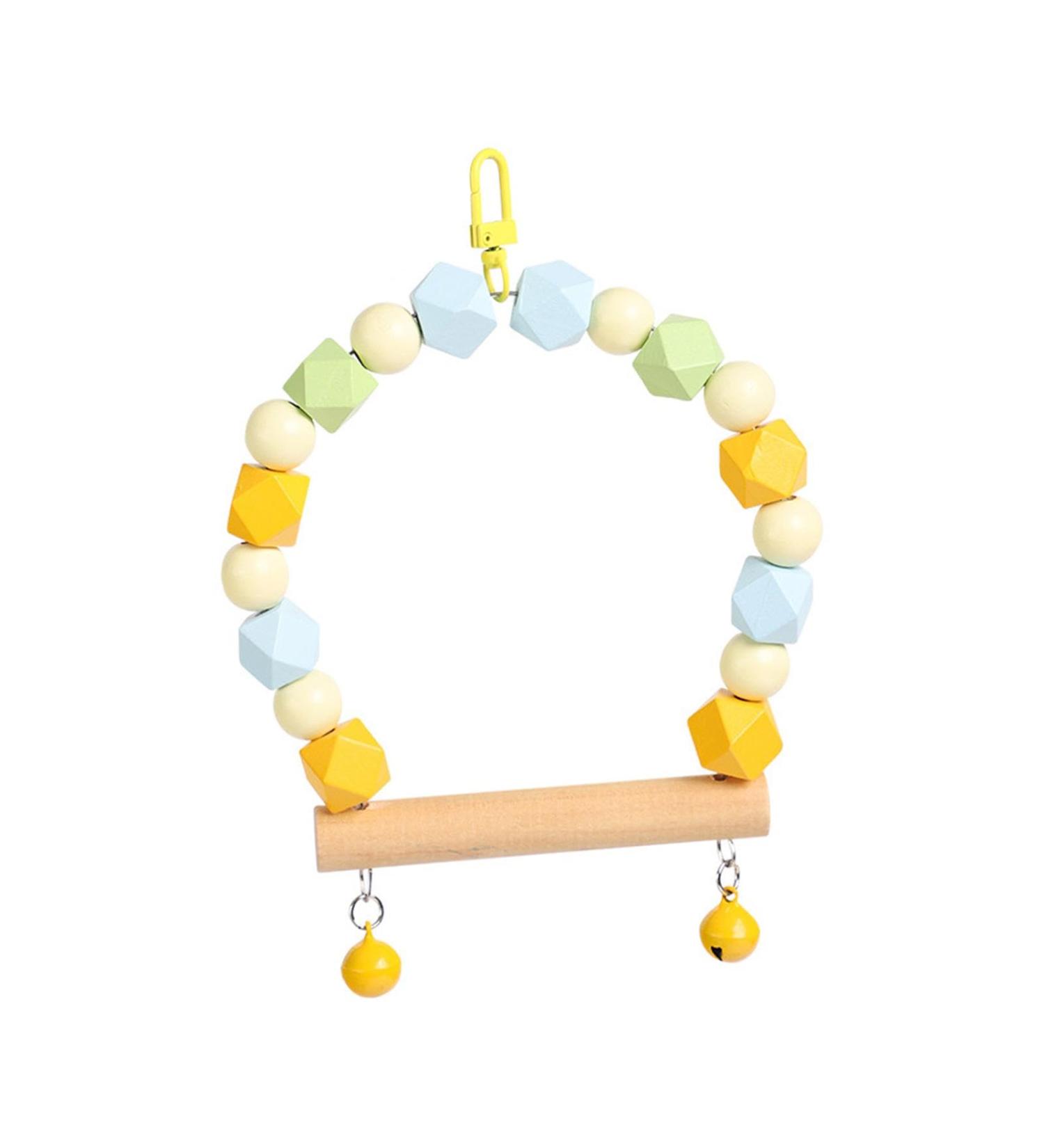 Dualoai Wooden Parrot Cage Hanging Swing for Lovebirds Budgies Cockatoos And Parakeets Orange Style A - Buy Online on GoSupps.com