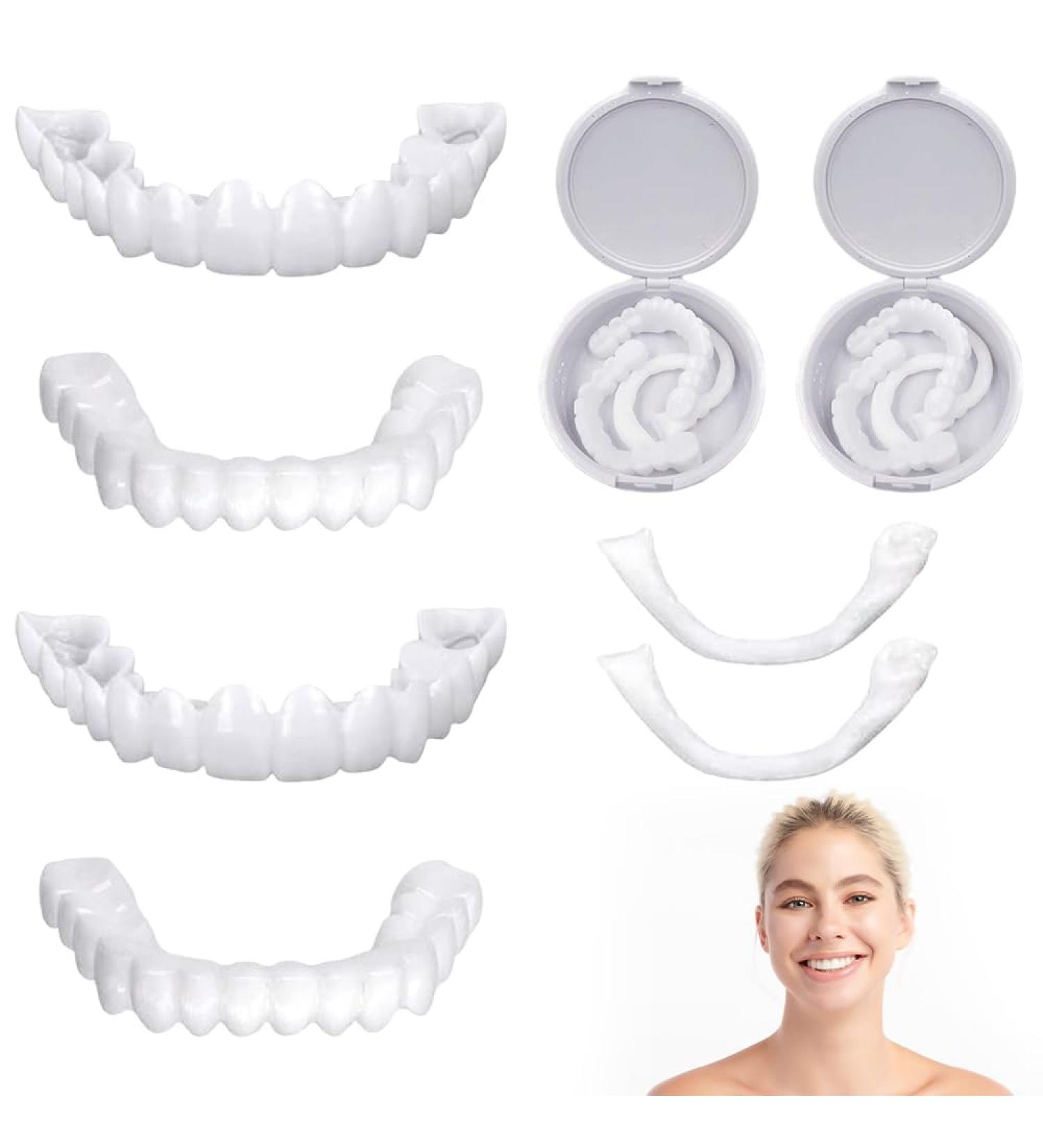 Buy 2 Pairs of Dentures | Tooth Whitening Set & Cosmetic Veneers for Men & Women - Instant Smile Solution - Buy Online on GoSupps.com