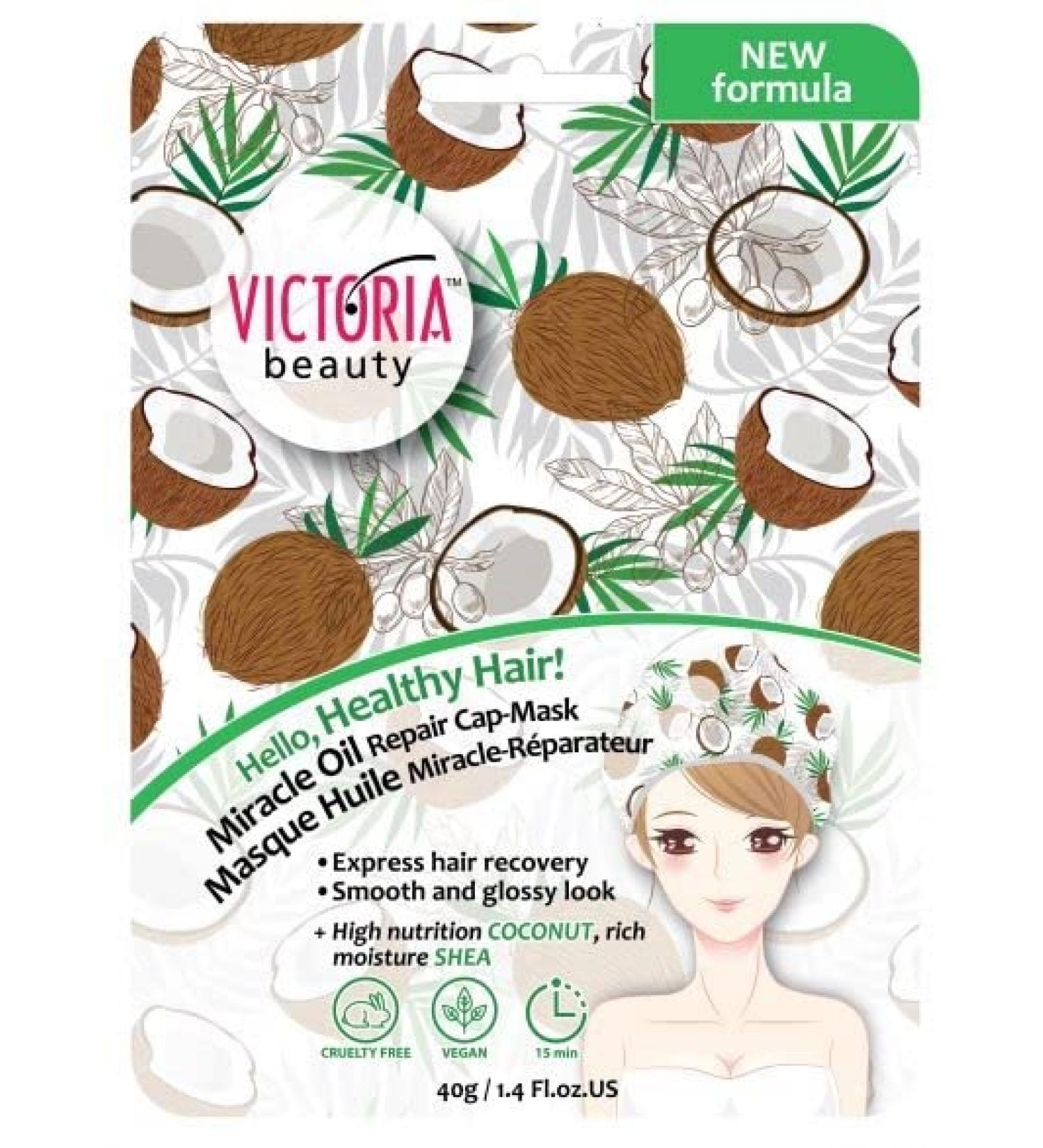 Victoria Beauty Hair Miracle Oils Cap - Mask Express Hair Recovery Smooth and Glossy Look