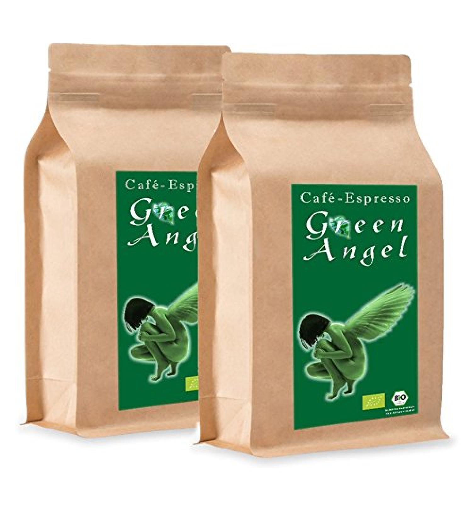  C&T Organic Coffee Beans "Green Angel" (2 x 1000g Whole Beans) - 100% Arabica - Premium Coffee - Low in Acidity and Digestible Gentle and Freshly Roasted - Buy Online on GoSupps.com