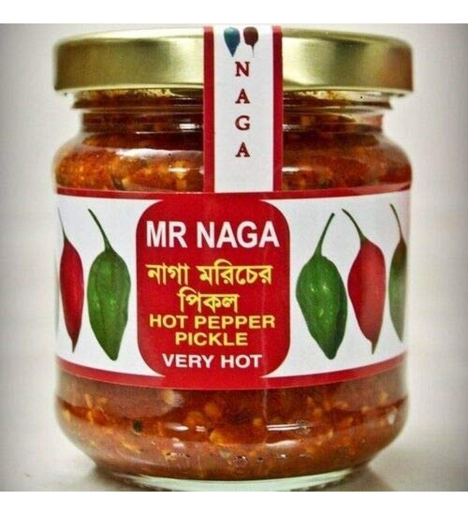 Mr Naga Hot Chilli Pepper Pickle Sauce 190g | UK Made Ghost Pepper Pickle | Hot Recipe | Securely Packed - Buy Online on GoSupps.com