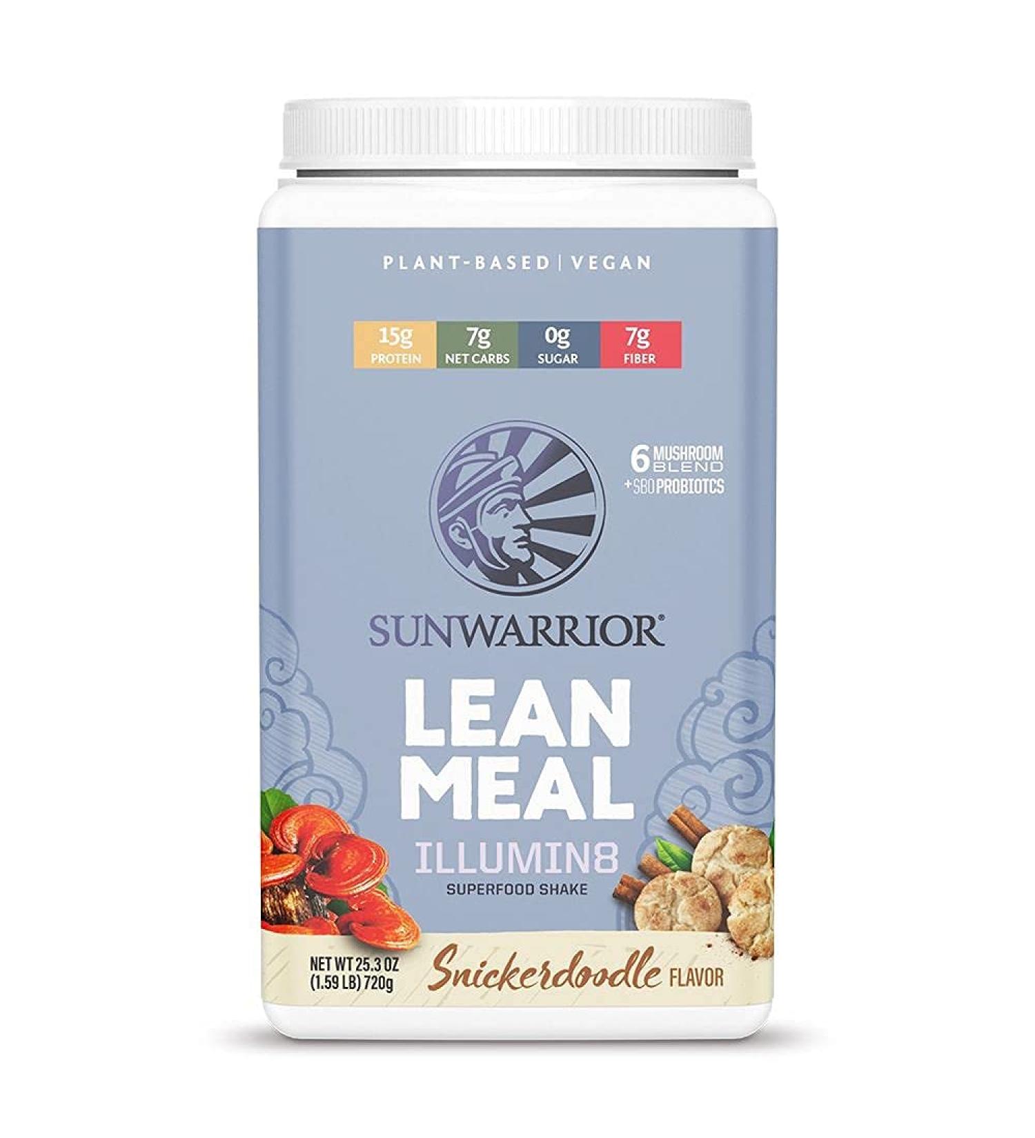 Sunwarrior Illumin8 Lean Meal Snickerdoodle 1.59 lb - Vegan Protein Meal Replacement - Buy Online on GoSupps.com