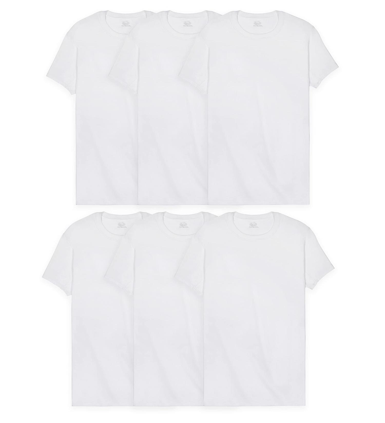 Fruit of the Loom Men's Eversoft Cotton Stay Tucked Crew T-Shirt - 6 Pack White (S-3XL) - Coolzone Underarm - Buy Online on GoSupps.com