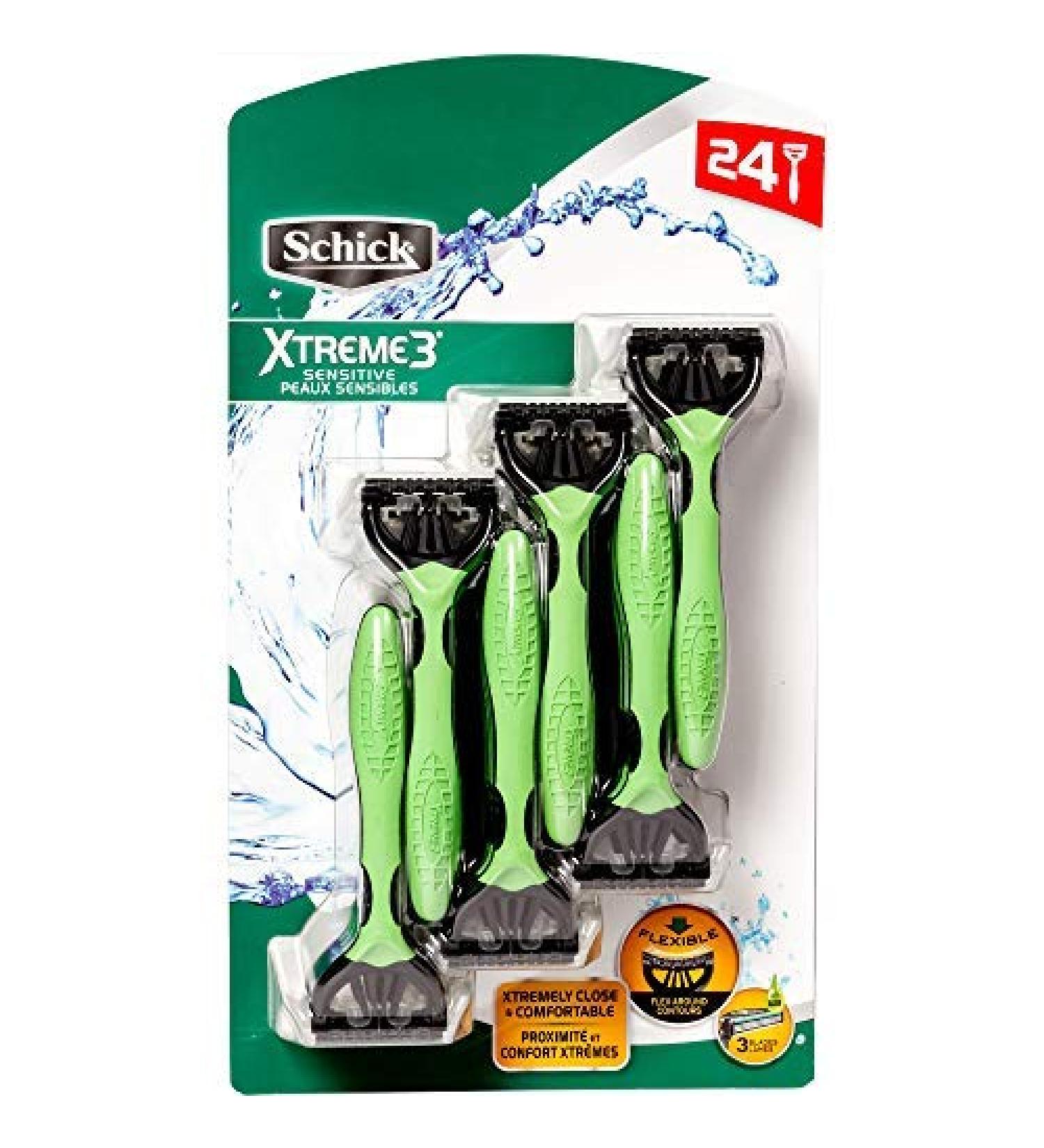 Schick Xtreme 3 Sensitive Disposable Razor (24 Count/Sensitive Skin)