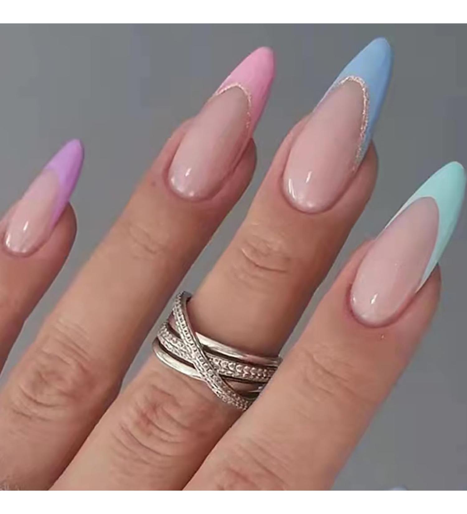 French False Nails Pink Heart Press on Nails Ballerina Acrylic Stick on Nails Almond Fake Nails 24pcs for Women and Girls (Color : Pink Size : E) - Buy Online on GoSupps.com