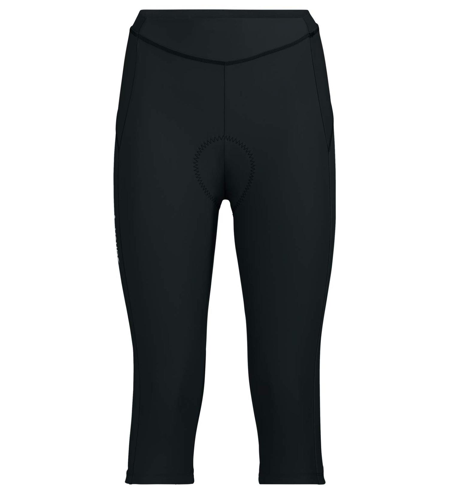 VAUDE Women's Advanced 3/4 Pants IV - Black Slim Cycling Pants with Padding | International Shipping Available - Buy Online on GoSupps.com