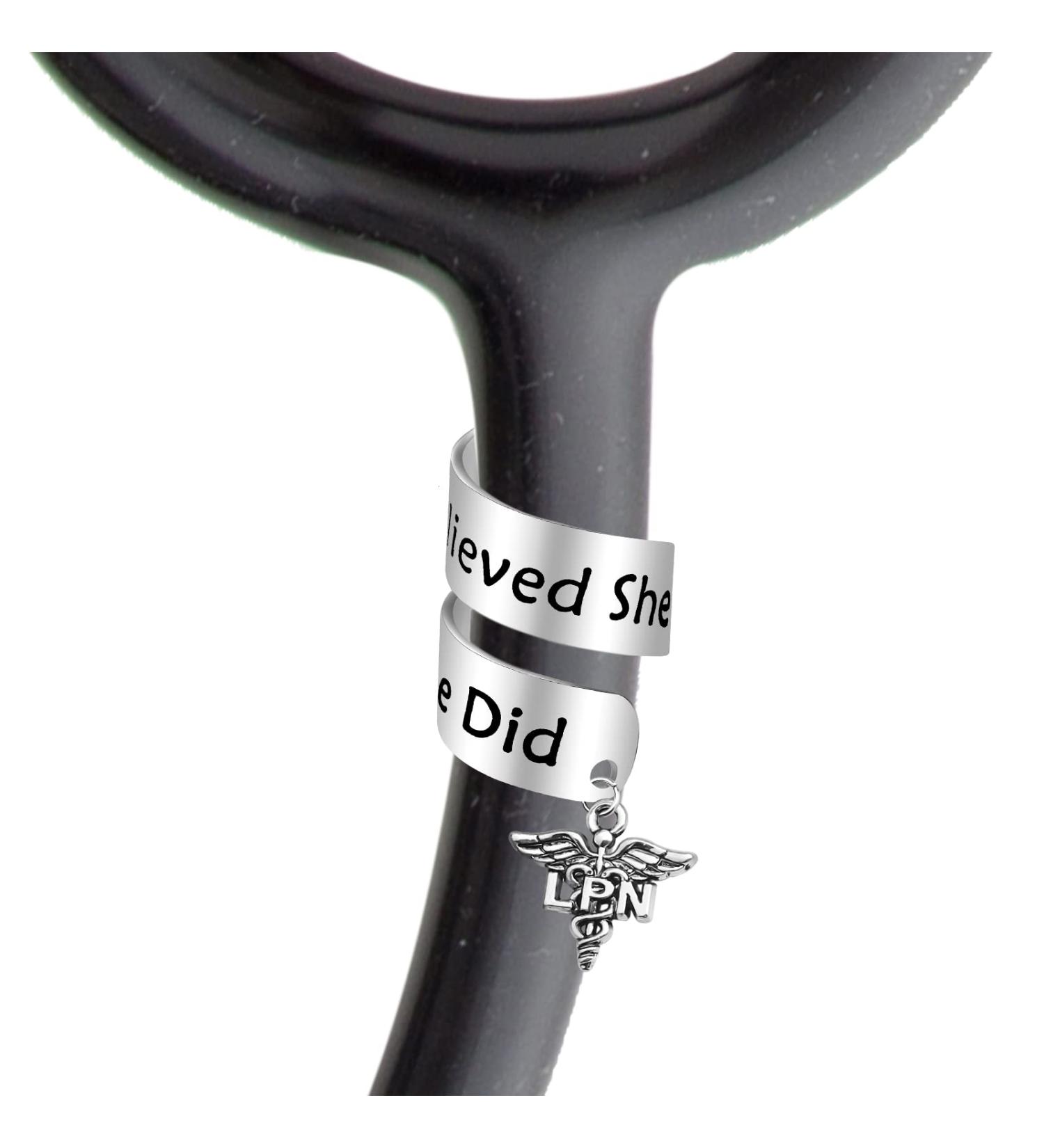 Shop Zuo Bao Inspirational LPN Nurse Stethoscope ID - 'She Believed She Could So She Did' Gift for Licensed Practical Nurses - Buy Online on GoSupps.com