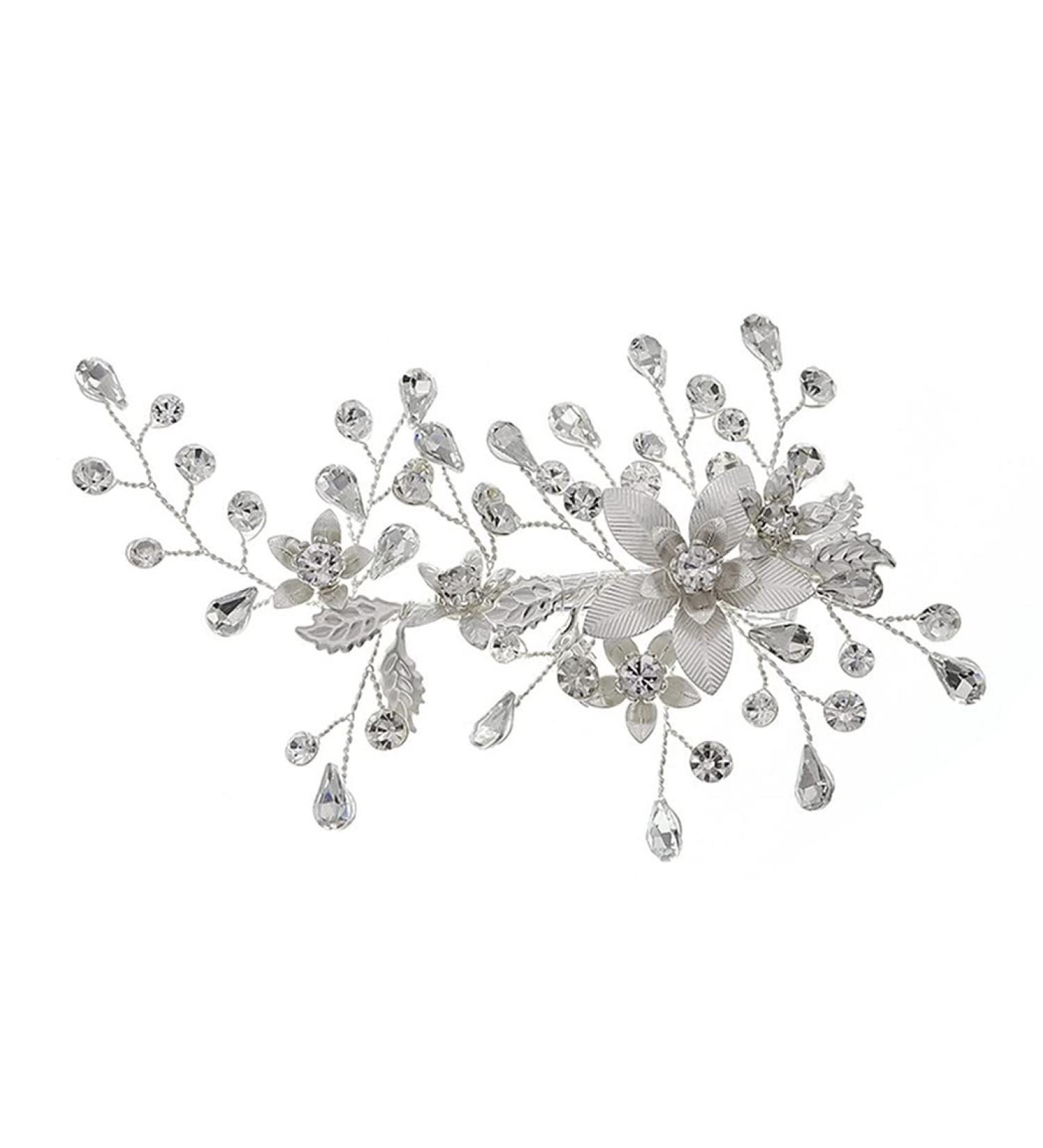 Rhinestone Wedding Hair Clips - Handmade Crystal Flower Barrette for Brides - Bridal Hair Accessories for Women - Vintage Bridesmaids Headpiece - Buy Online on GoSupps.com