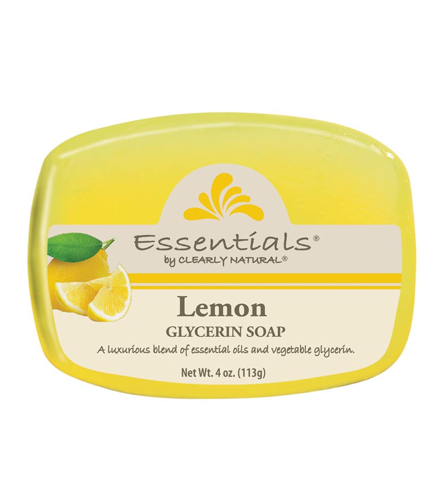 Essentials by Clearly Natural Glycerin Bar Soap Lemon 4-Ounce Pack of 12 - CASE
