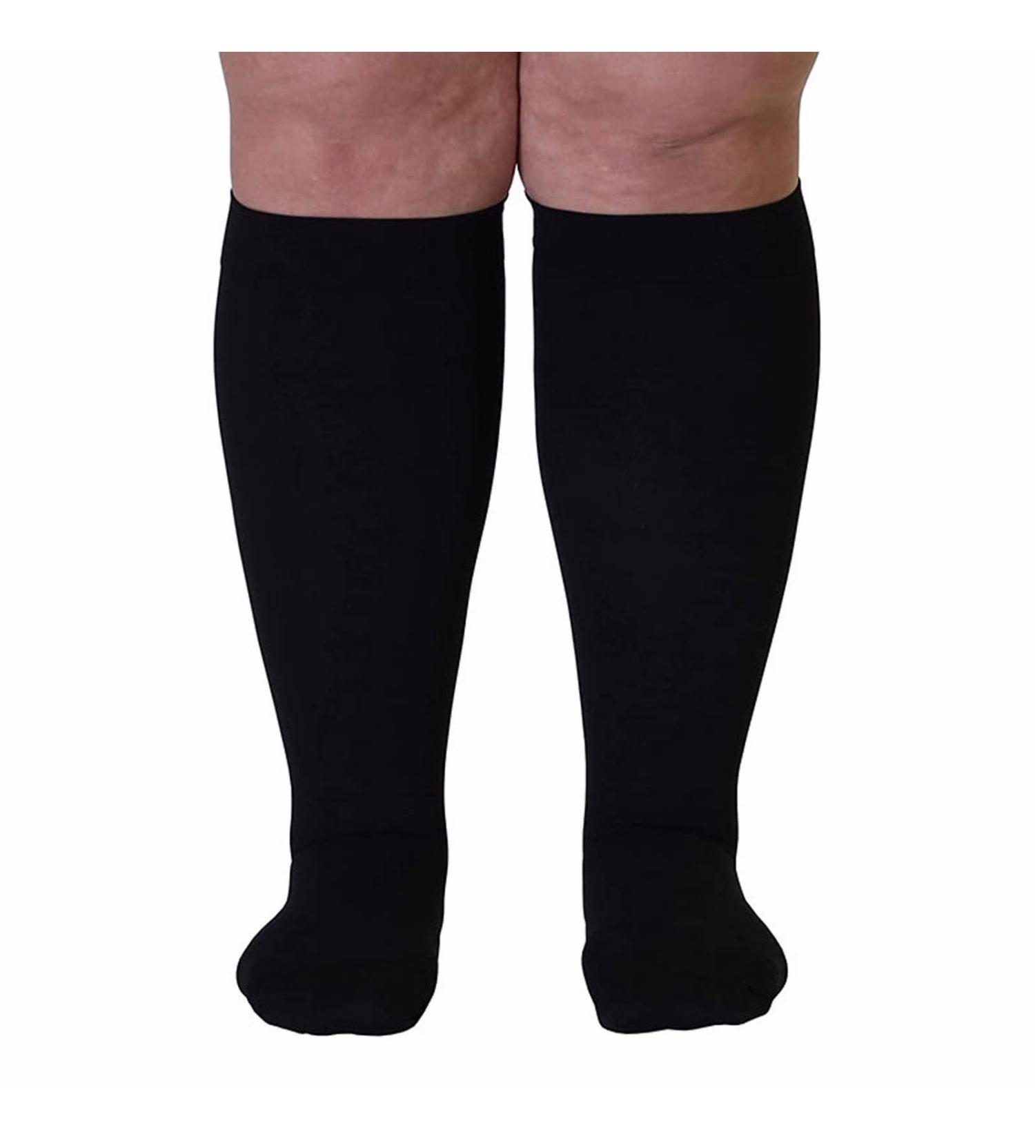 WSYKC Large Compression Stockings (2 Pairs) - Closed Toe 20-30 mmHg Up to 6XL Ideal for Sports & Long Distances - Black - Buy Online on GoSupps.com