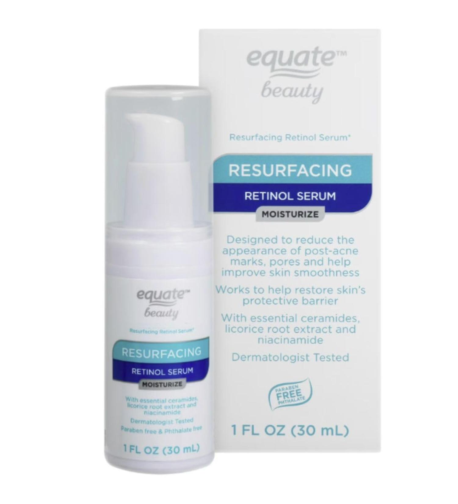 Equate Beauty Resurfacing Retinol Serum Moisturize with Ceramides and Niacinamide 1 FL OZ - Buy Online on GoSupps.com