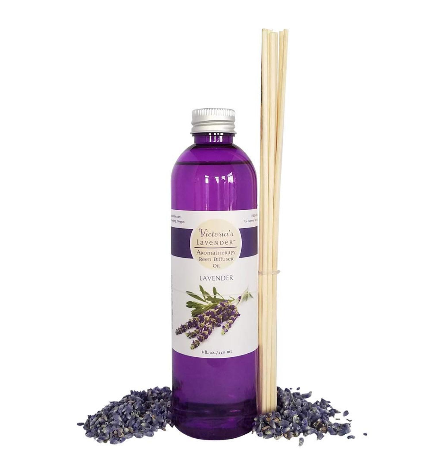 Lavender Essential Oil Reed Diffuser Refill | Natural Aromatherapy for Home & SPA | 8oz | Up to 1 Year Supply by Victoria's Lavender - Buy Online on GoSupps.com