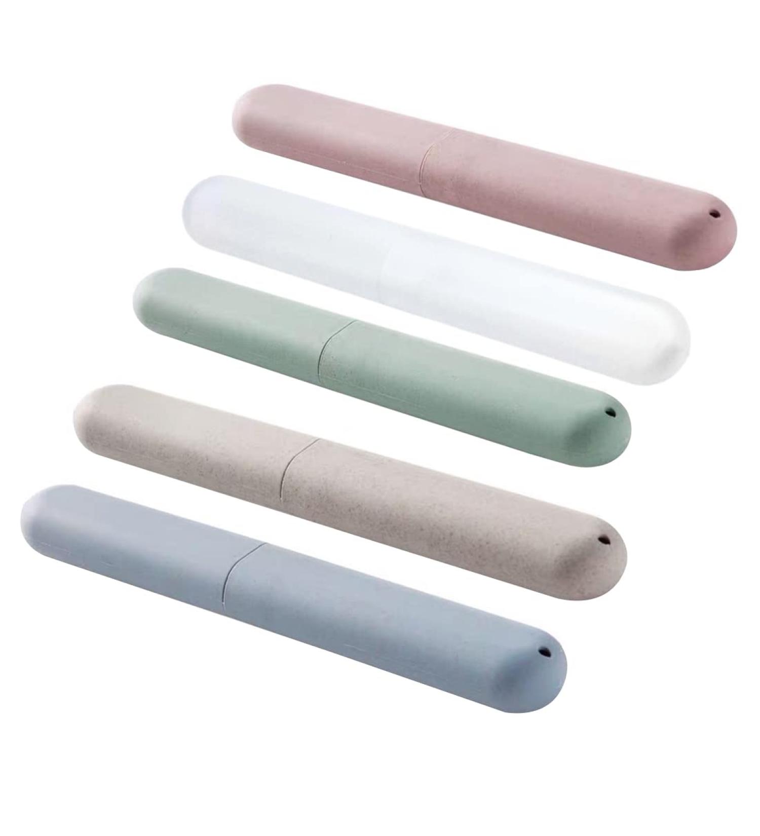 Jinwori 5-Piece Portable Toothbrush Set | Travel Toothbrush with Ventilation & Cover for Home & Travel - Buy Online on GoSupps.com