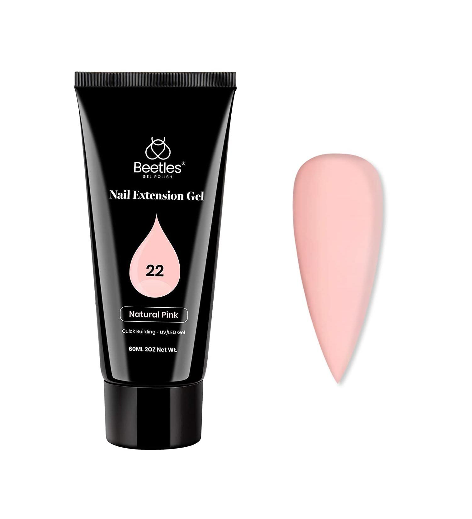 Beetles Poly Extension Gel 60g - Natural Pink Jelly Gel Builder for Trendy Nail Art Design - Salon Quality DIY at Home - Christmas Nails Gifts for Women - Buy Online on GoSupps.com