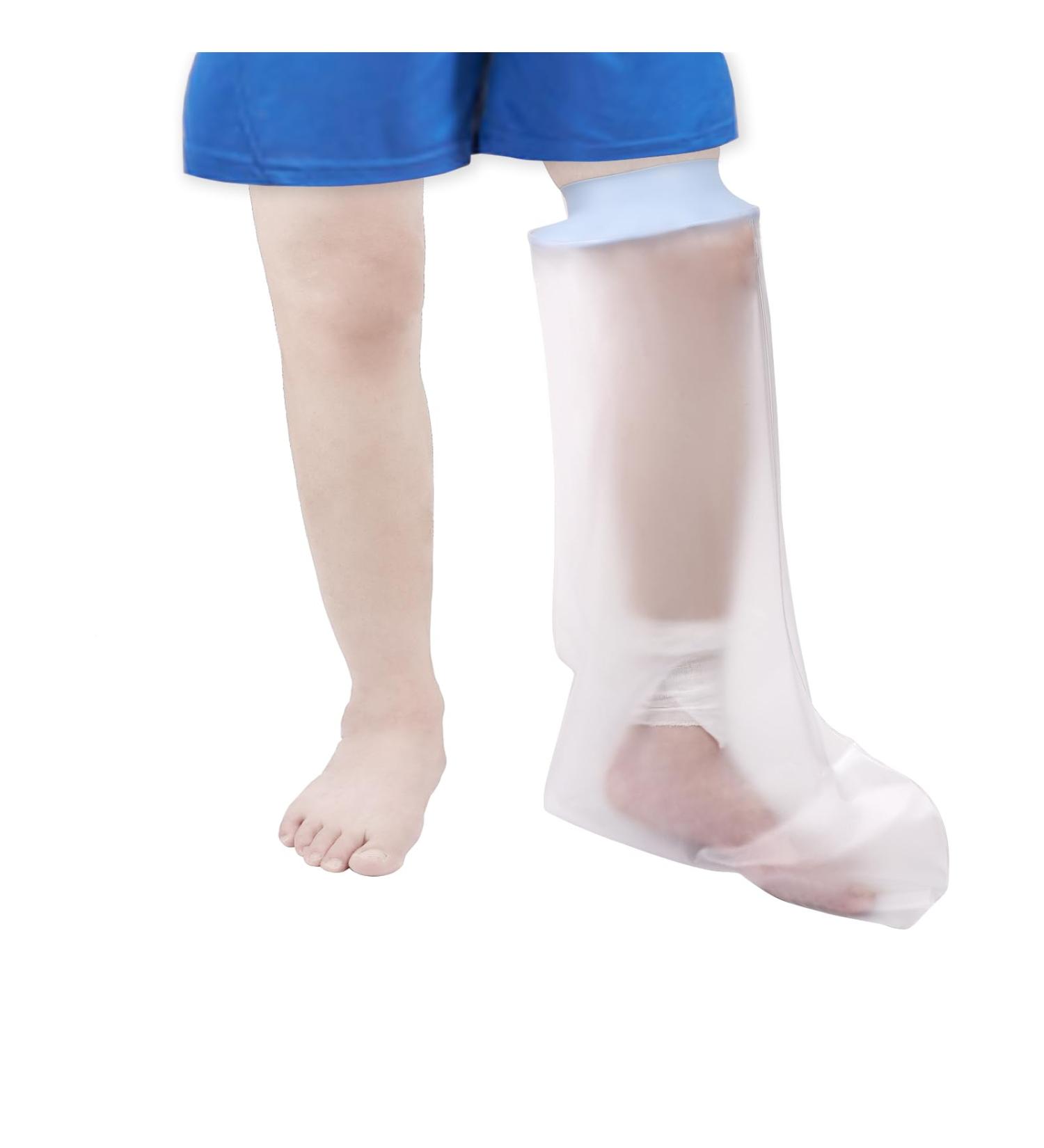 Fasola Waterproof Cast Protector Long Leg Kids Reusable Cast Dressing and Bandage Cover Watertight Protection for Leg Knee Foot Ankle Toes Kids Leg - L - Buy Online on GoSupps.com