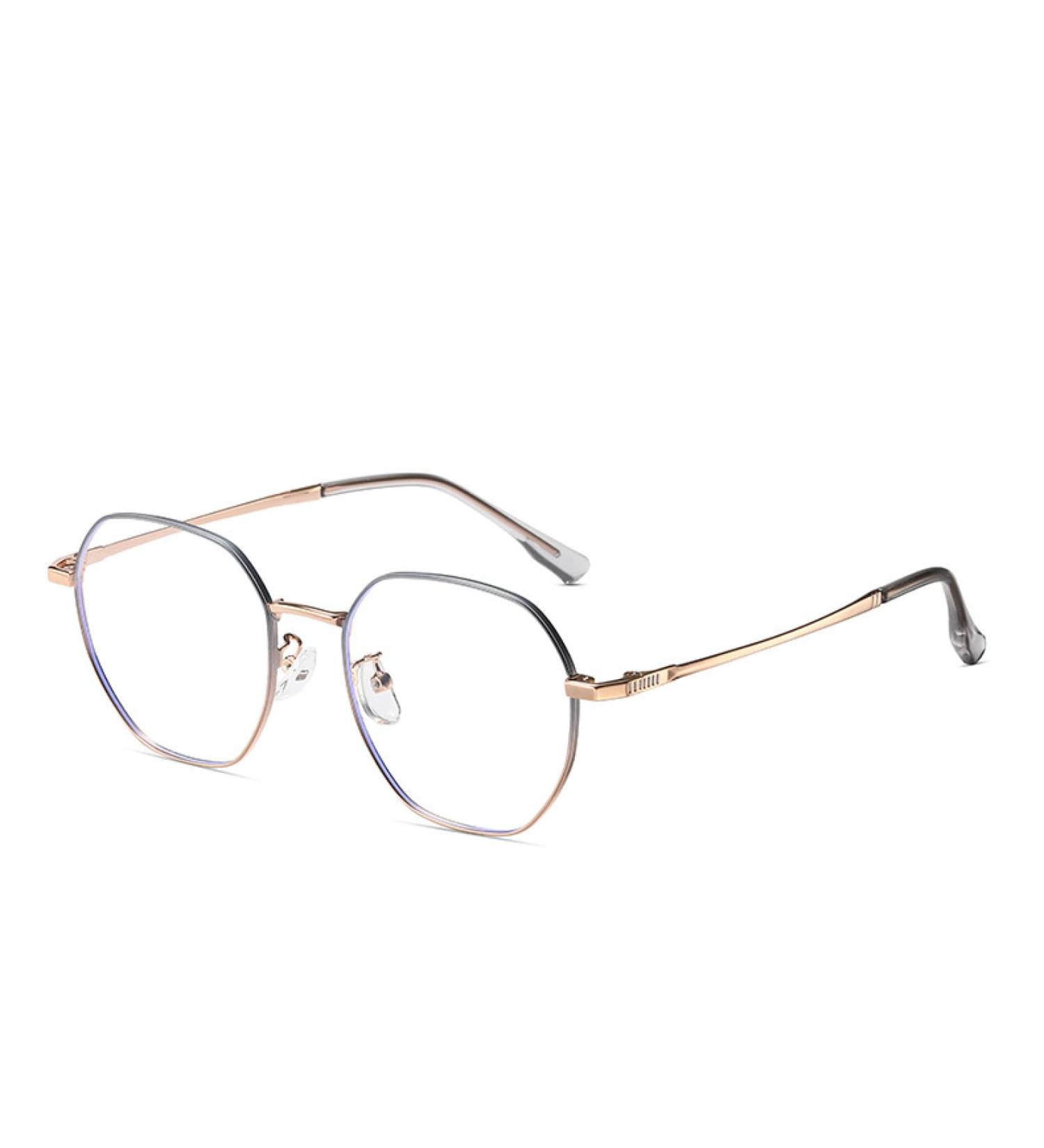 Buy SERONI Polygon Blue Light Blocking Glasses - UV Protection for Men & Women | Stylish Rose Gold-Silver Frames | 49mm - Buy Online on GoSupps.com